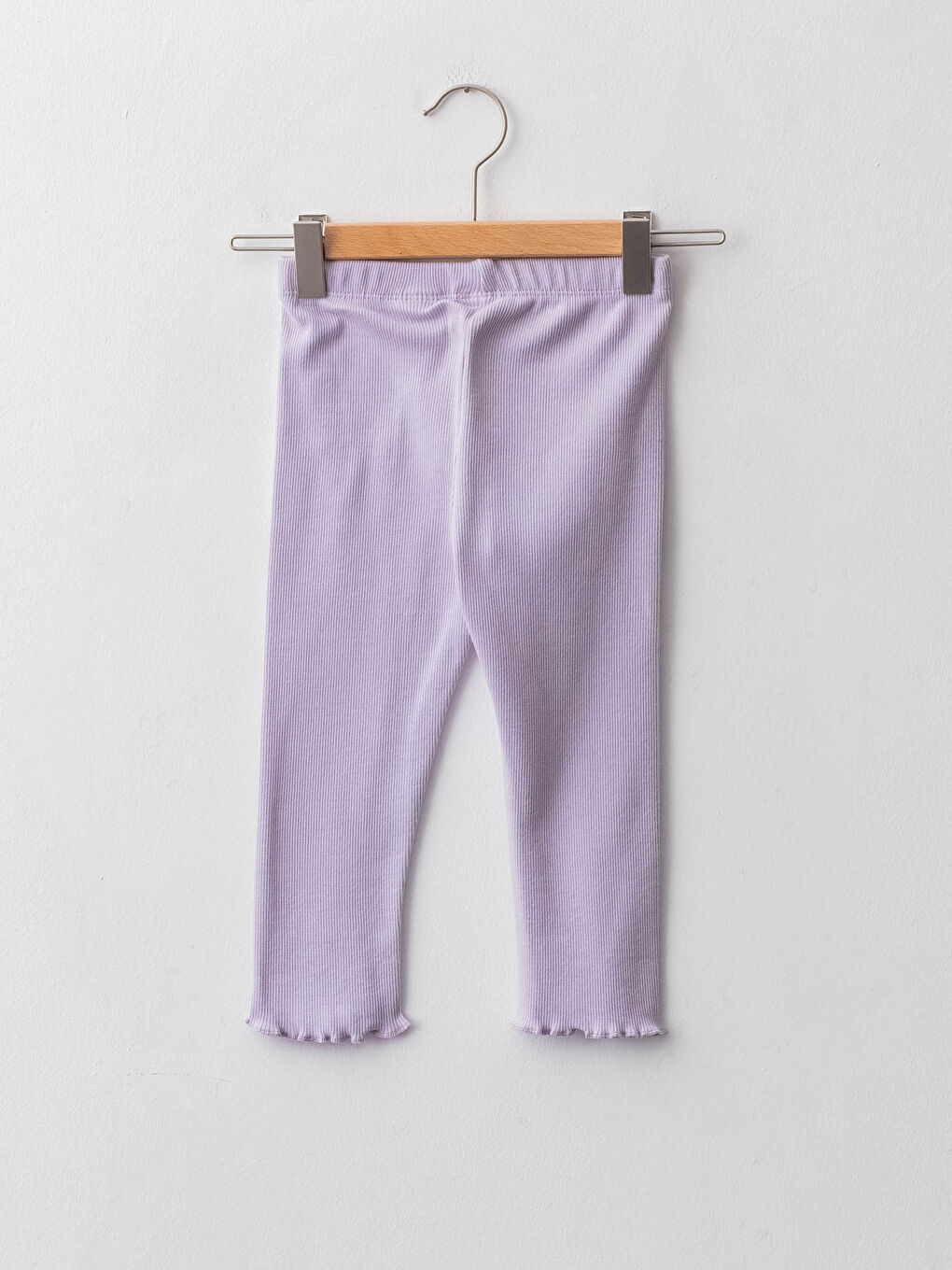 Lila Beli Lastikli Minnie Mouse Baskılı Pamuklu Kız Bebek Pantolon-1