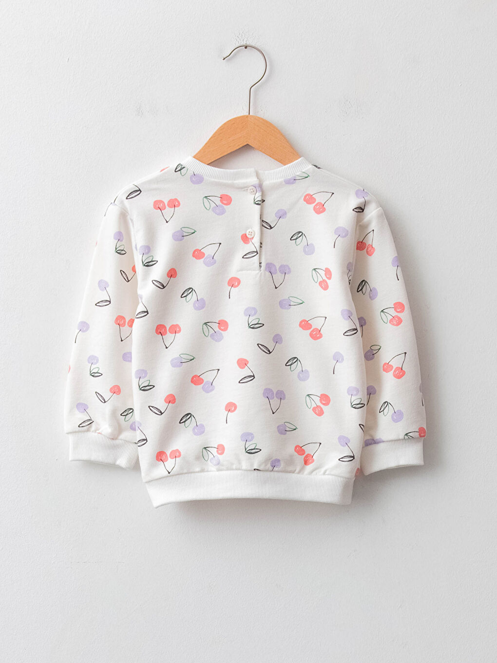 Sweat-shirt en coton imprimé à manches longues et col rond pour bébé fille-1