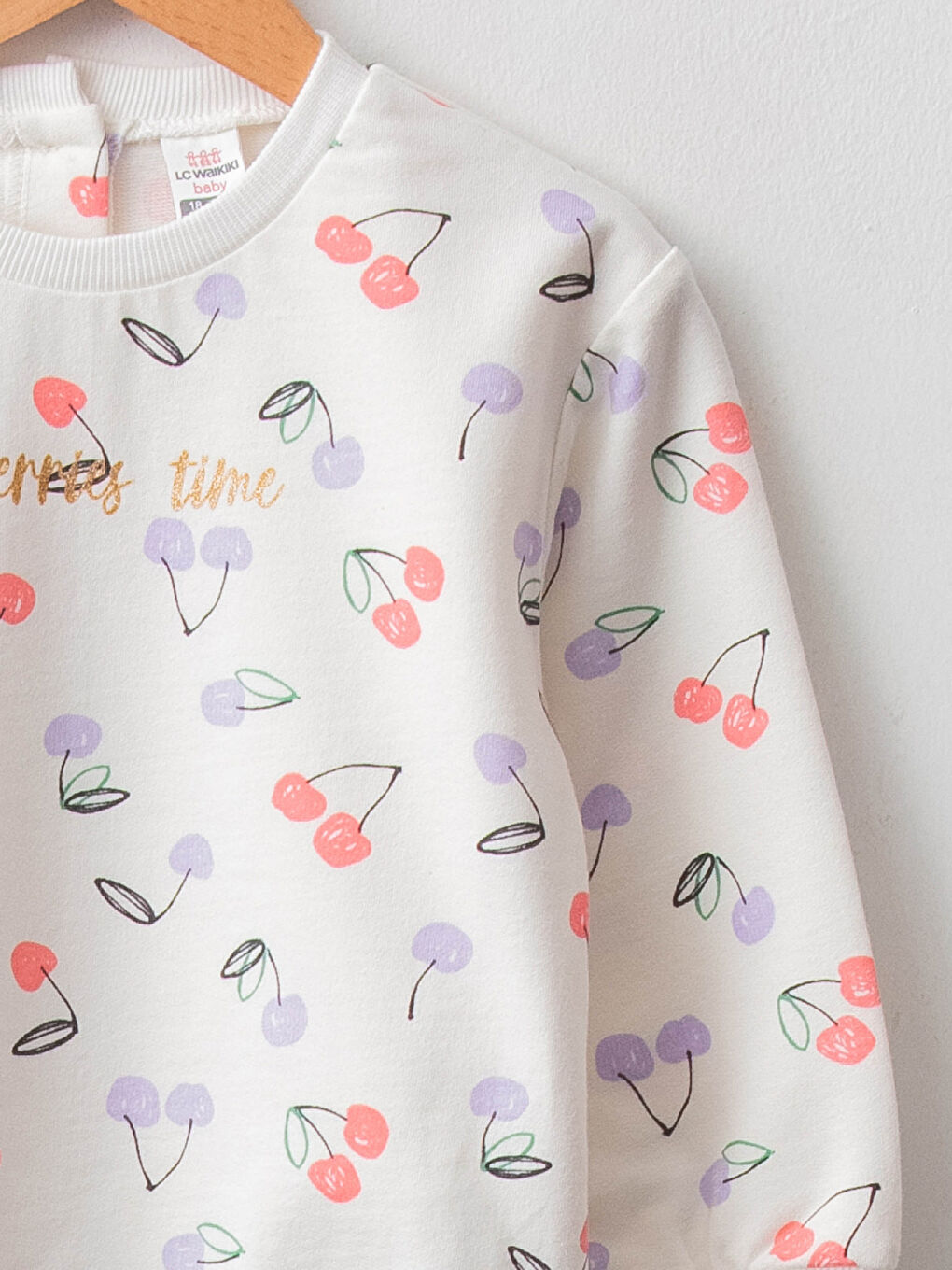 Sweat-shirt en coton imprimé à manches longues et col rond pour bébé fille-2