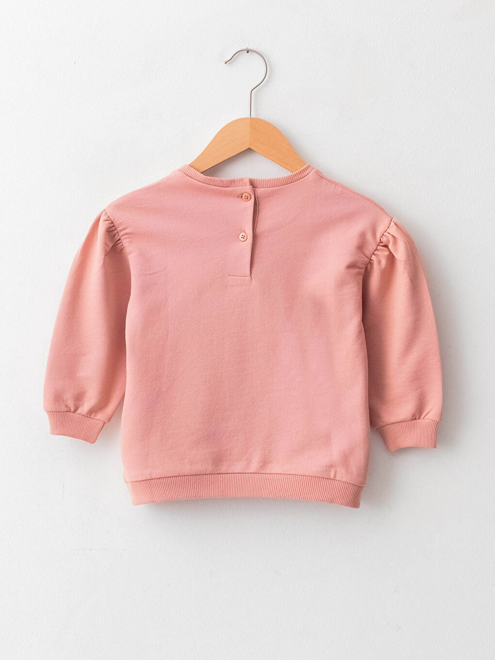 LCW baby Pembe Bisiklet Yaka Uzun Kol Bambi Baskılı Kız Bebek Sweatshirt - 4