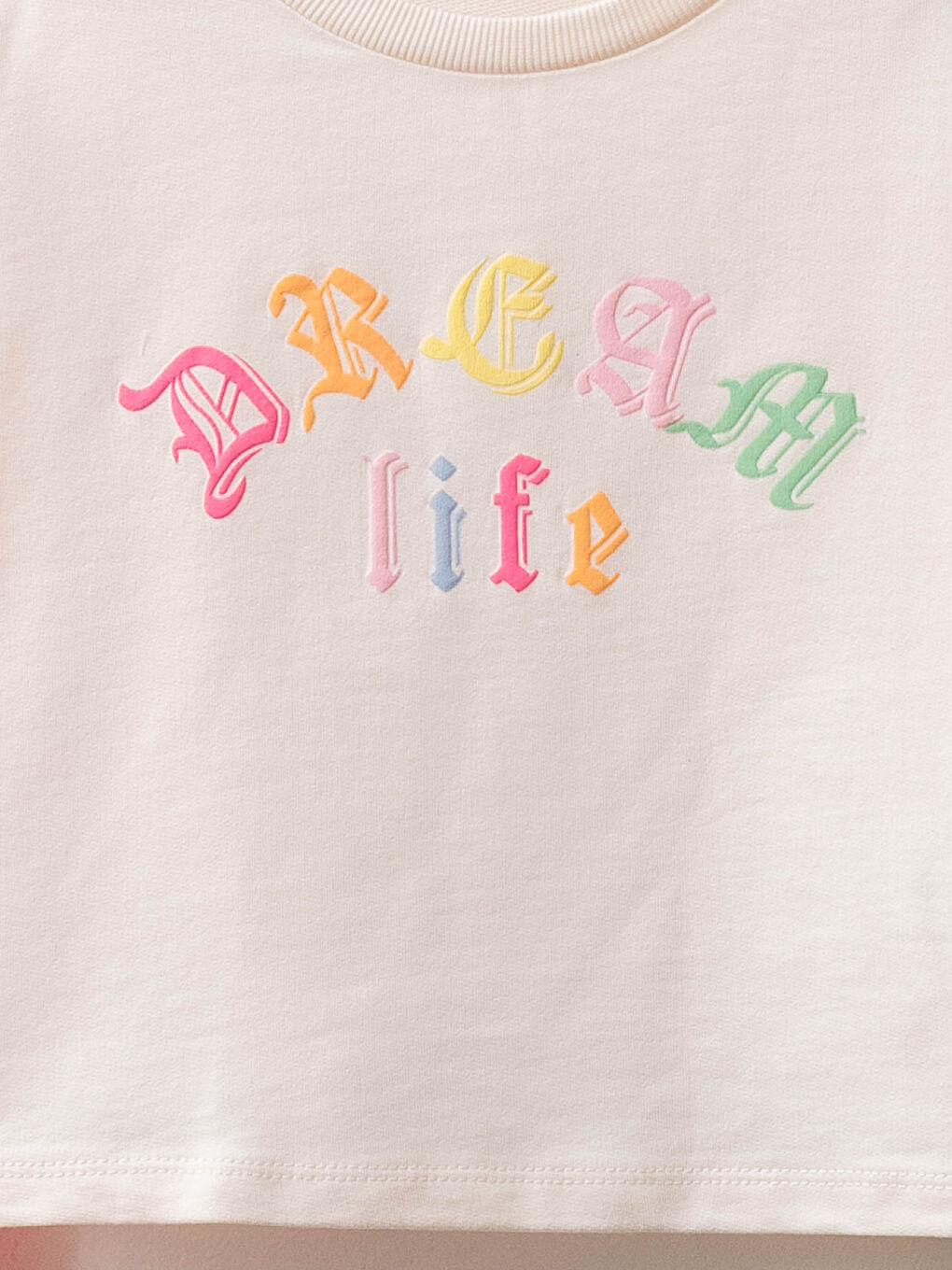 LCW Kids Crew Neck Printed Long Sleeve Girl Sweatshirt and Shorts -W1BQ69Z4-FRC