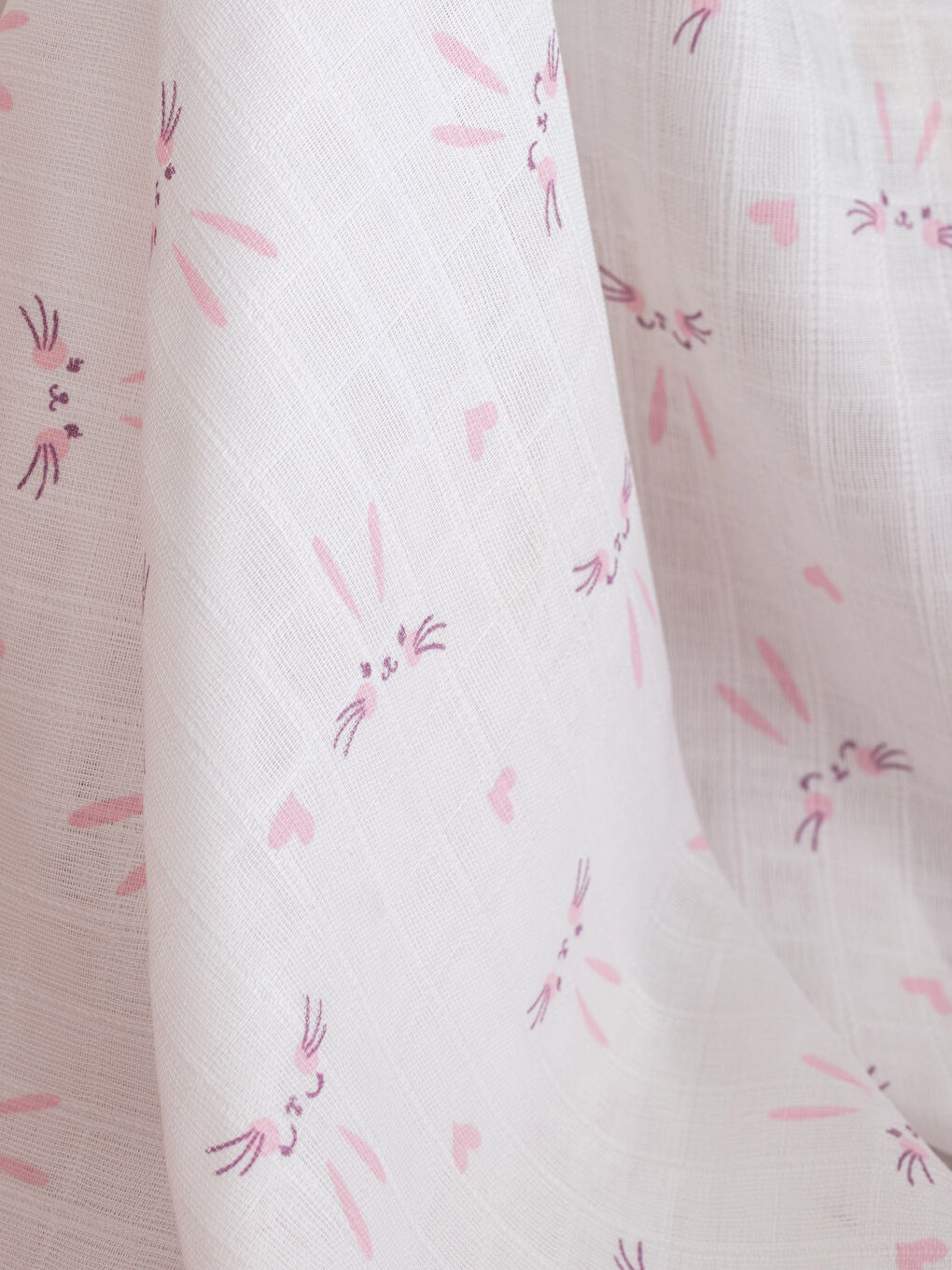 Ekru Desenli Pamuklu Kız Bebek Müslin Bez 2'li-2