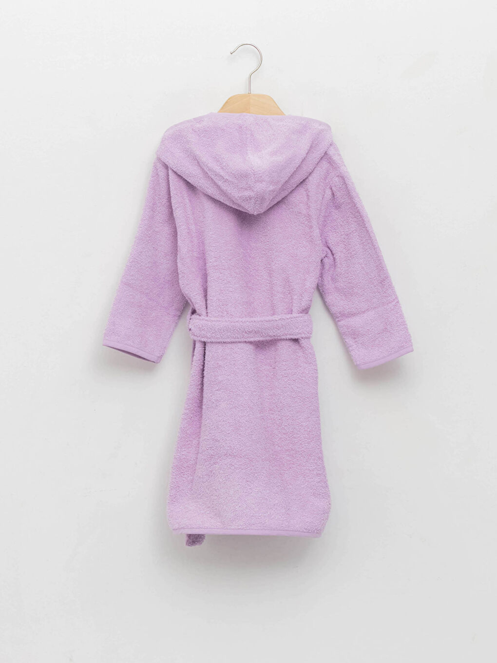 Peignoir Bébé Fille à Capuche Manches Longues Détail Brodé en Coton-1