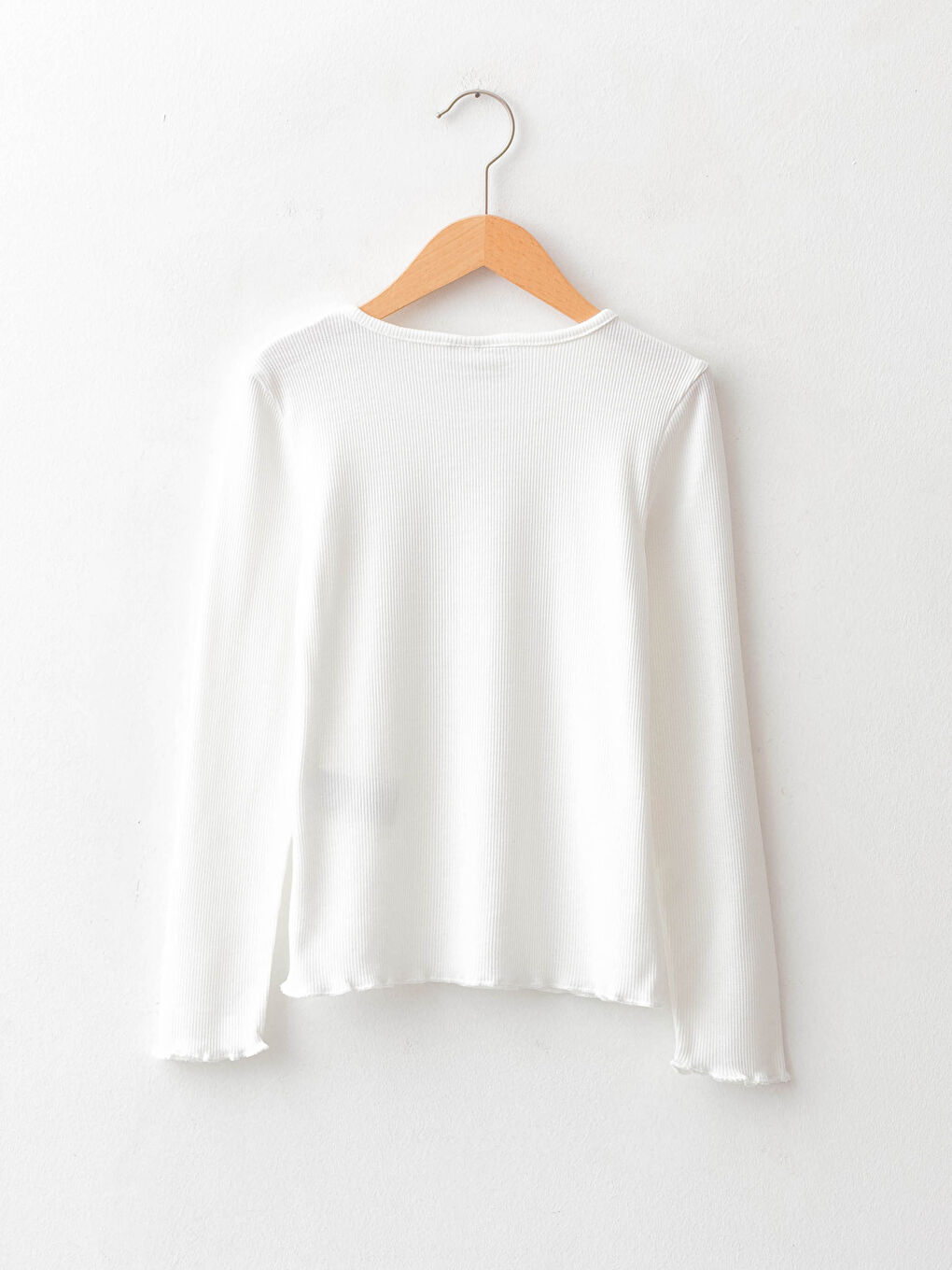 Crew Neck Basic Long Sleeve Girls' T-Shirt-1