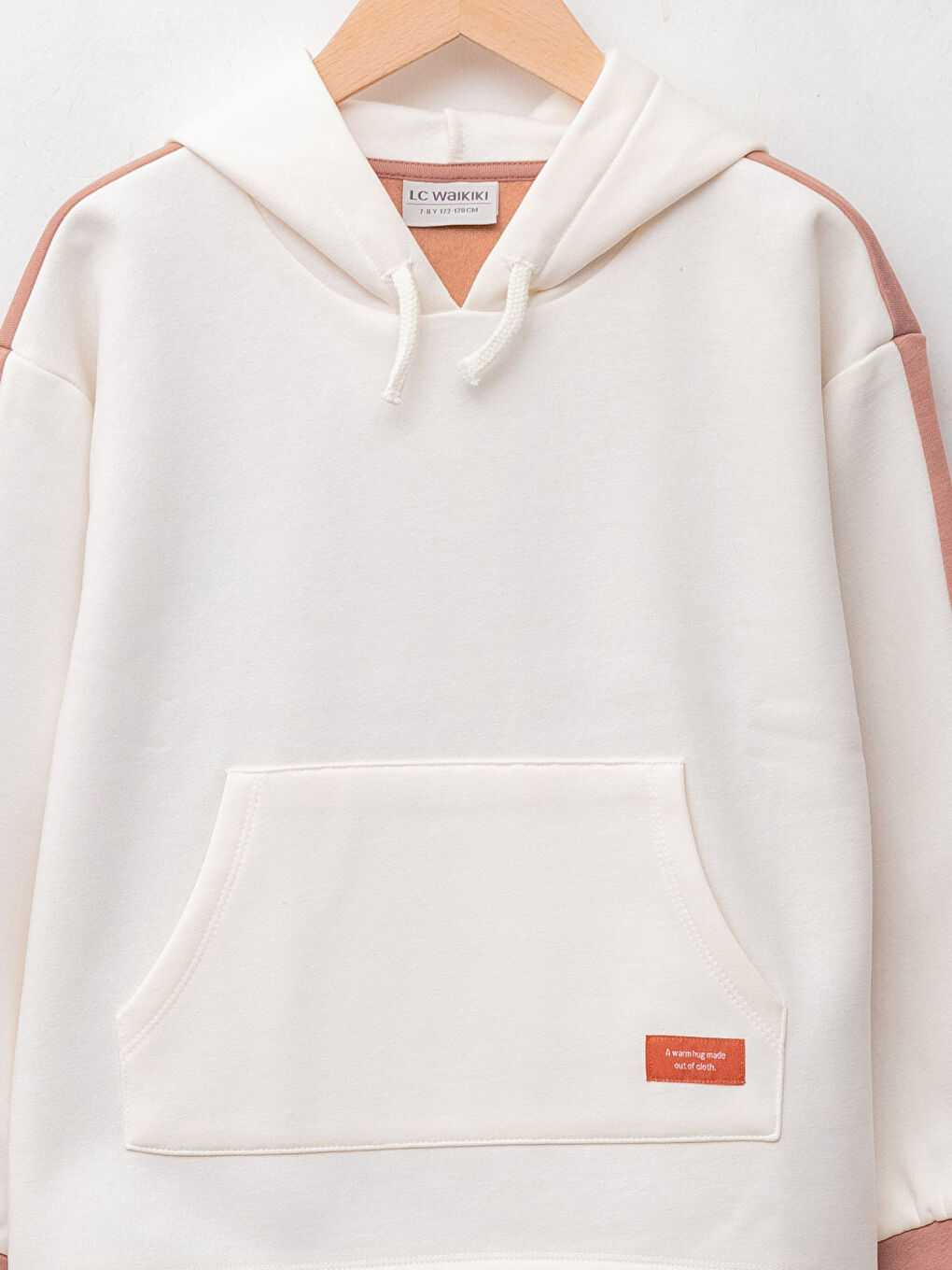 Hooded Long Sleeve Girl Sweatshirt with Color Block-5