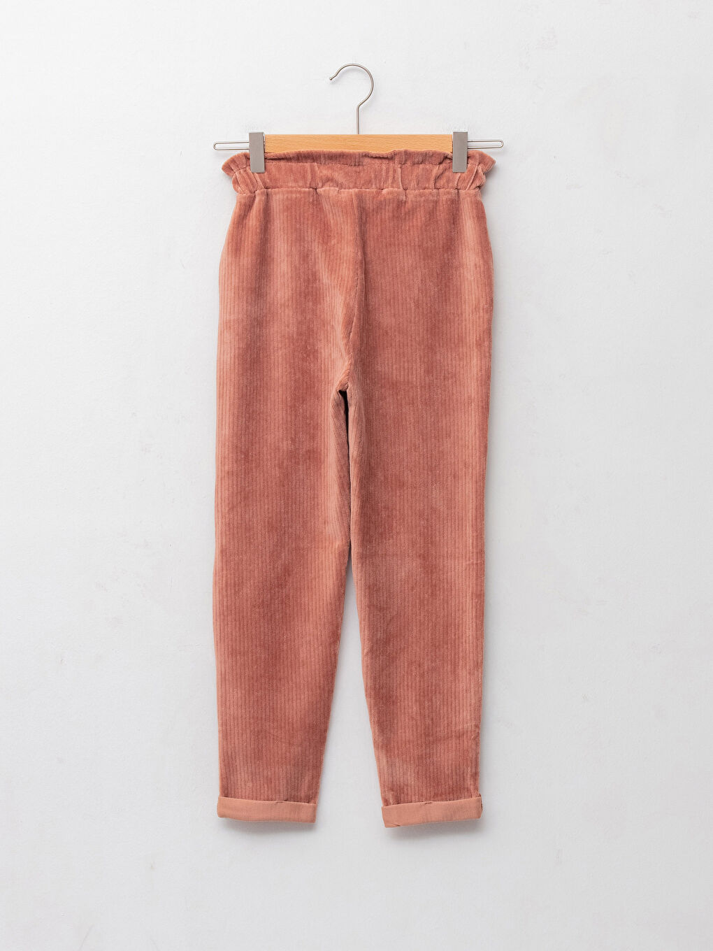 Elastic Waist Basic Velvet Girls' Sweatpants-1