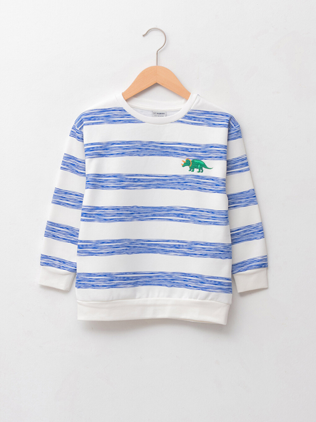 Crew Neck Striped Long Sleeve Boys Sweatshirt