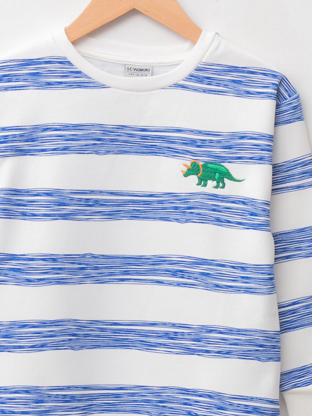 Crew Neck Striped Long Sleeve Boys Sweatshirt-2