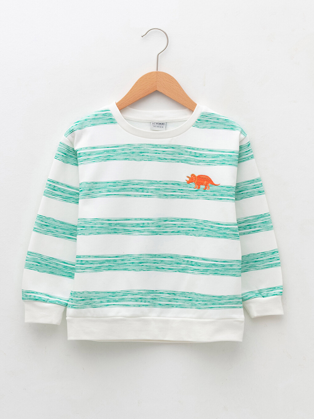 Crew Neck Striped Long Sleeve Boys Sweatshirt