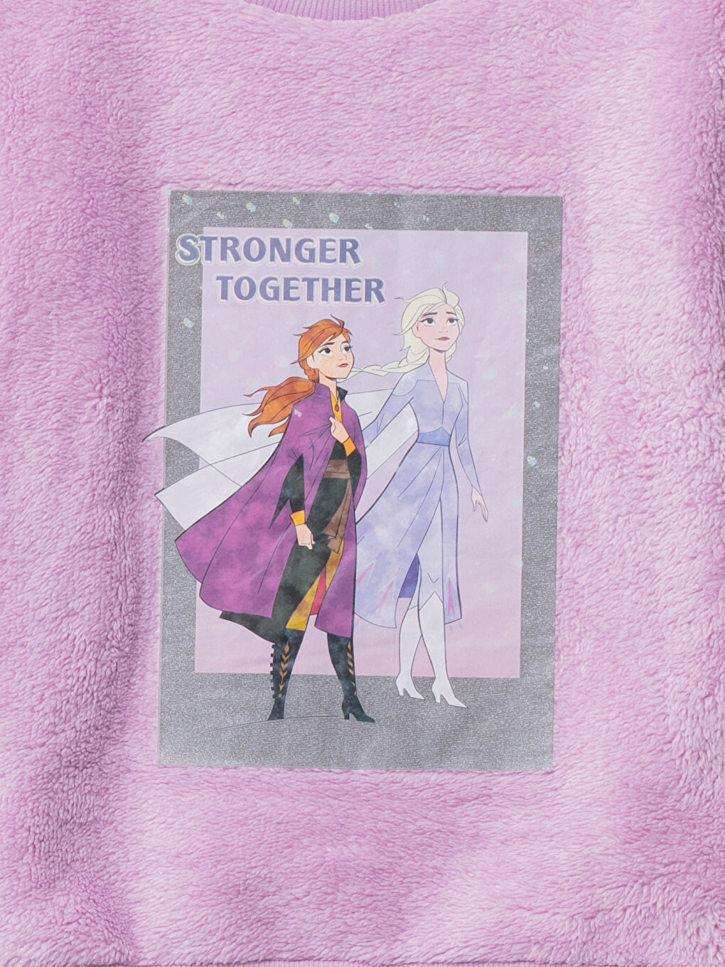 Толстовка з круглим вирізом горловини, з принтом Frozen, довгий рукав, плюшева, для дівчат-2