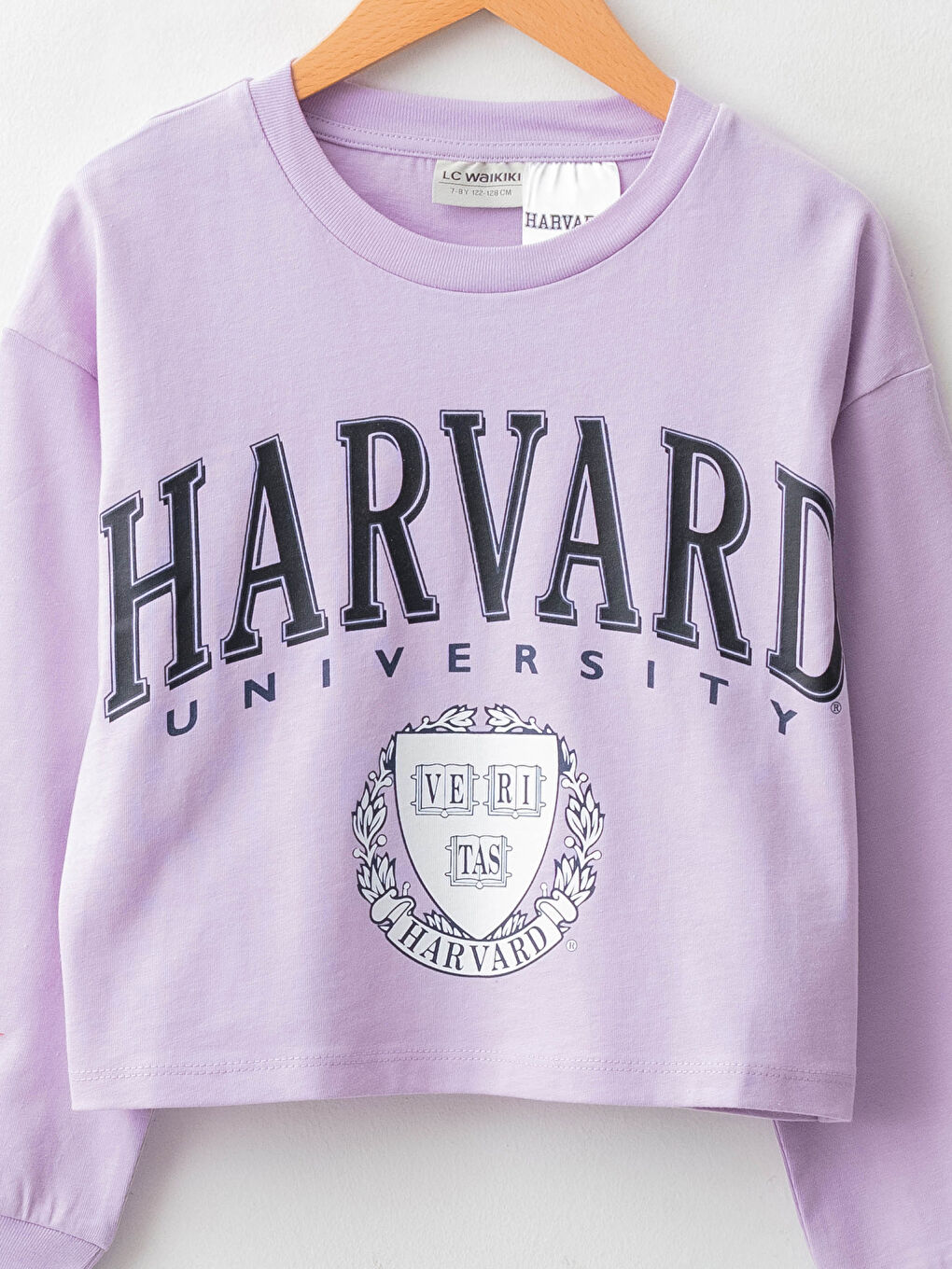 LCW Kids Crew Neck Long Sleeve Harvard University Printed Girl's Sweatshirt -W1BU20Z4-G0W
