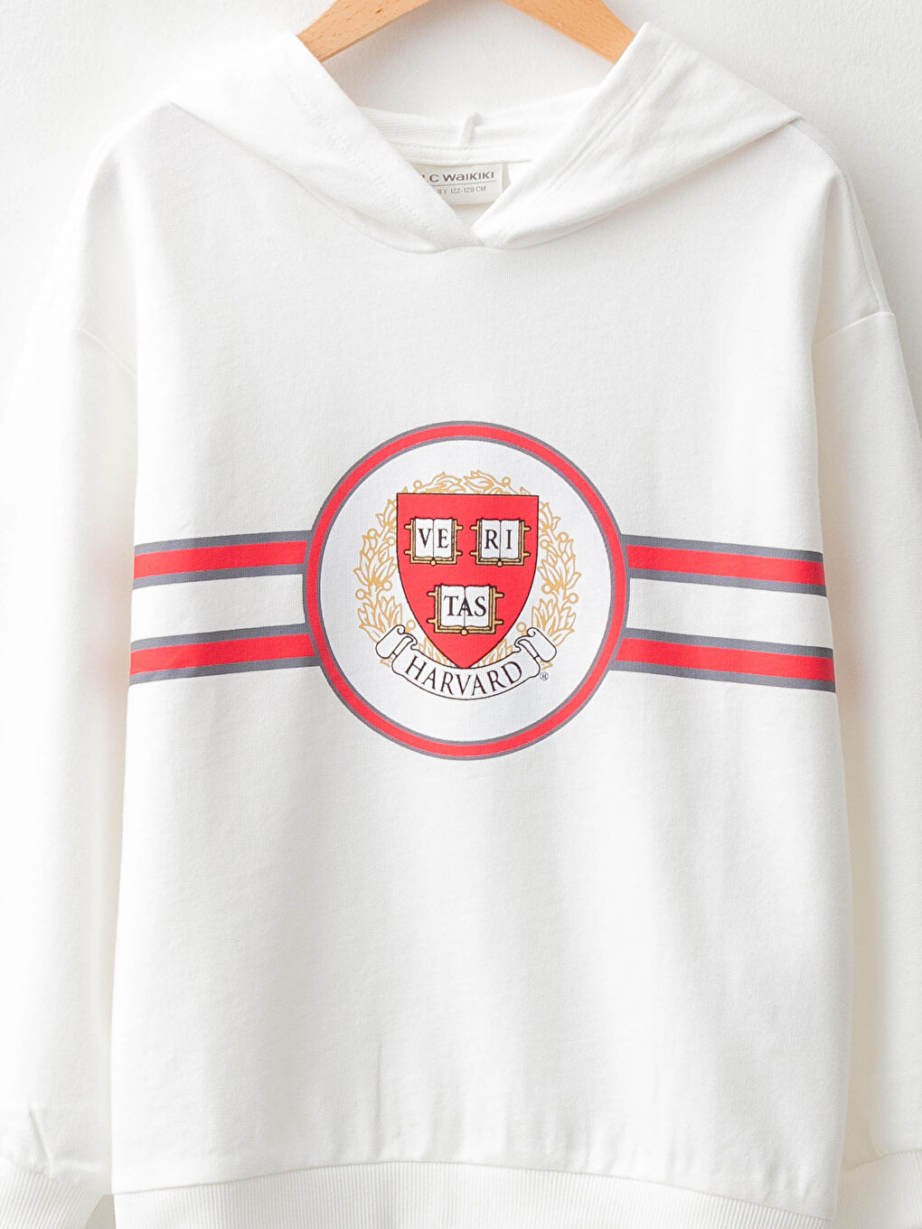 LCW Kids Ekru Kapüşonlu Uzun Kollu Harvard University Baskılı Kız Çocuk Sweatshirt - 2