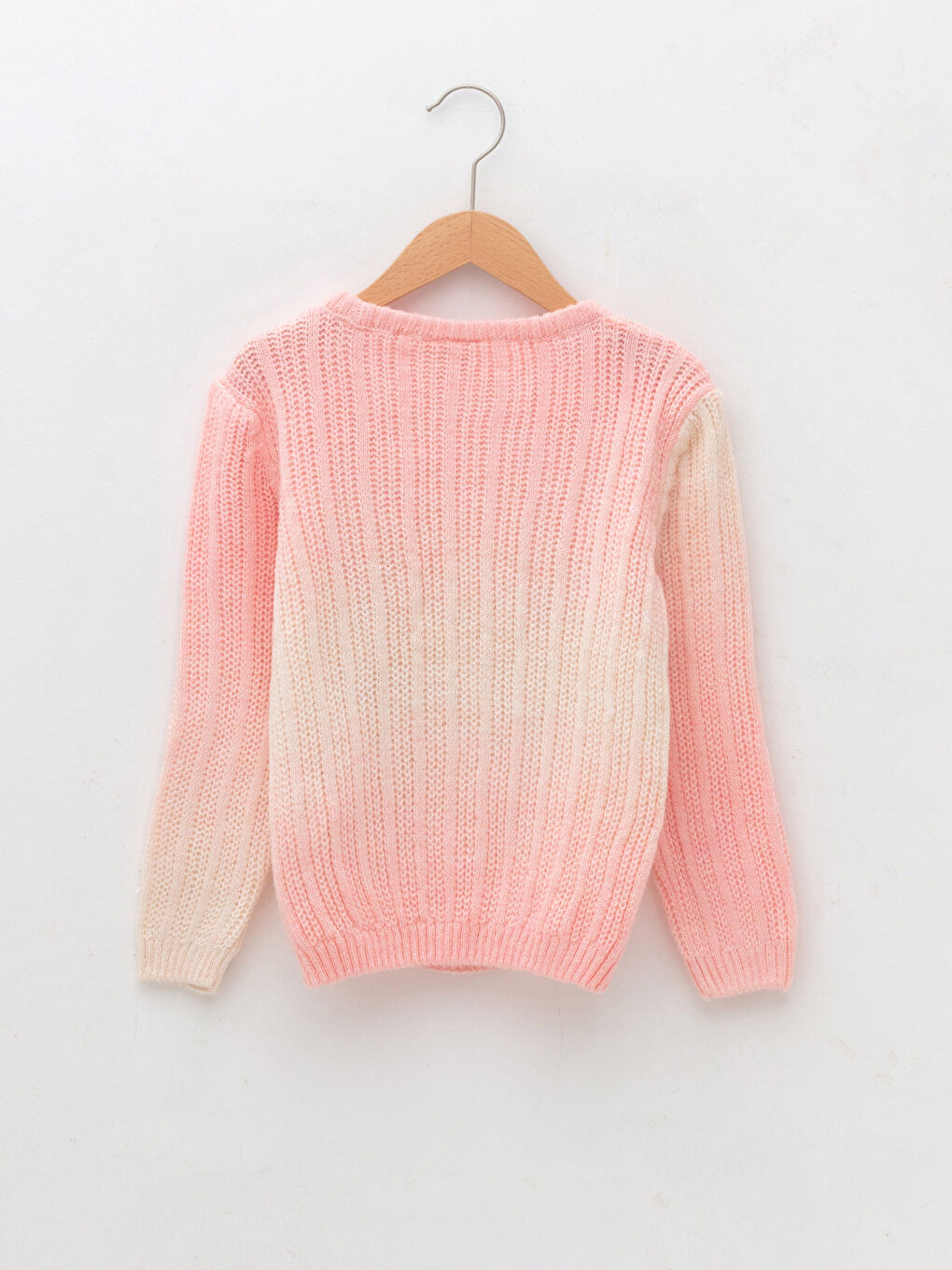 Свитер из трикотажа с круглым вырезом, узором косы и длинным рукавом для девочек-1