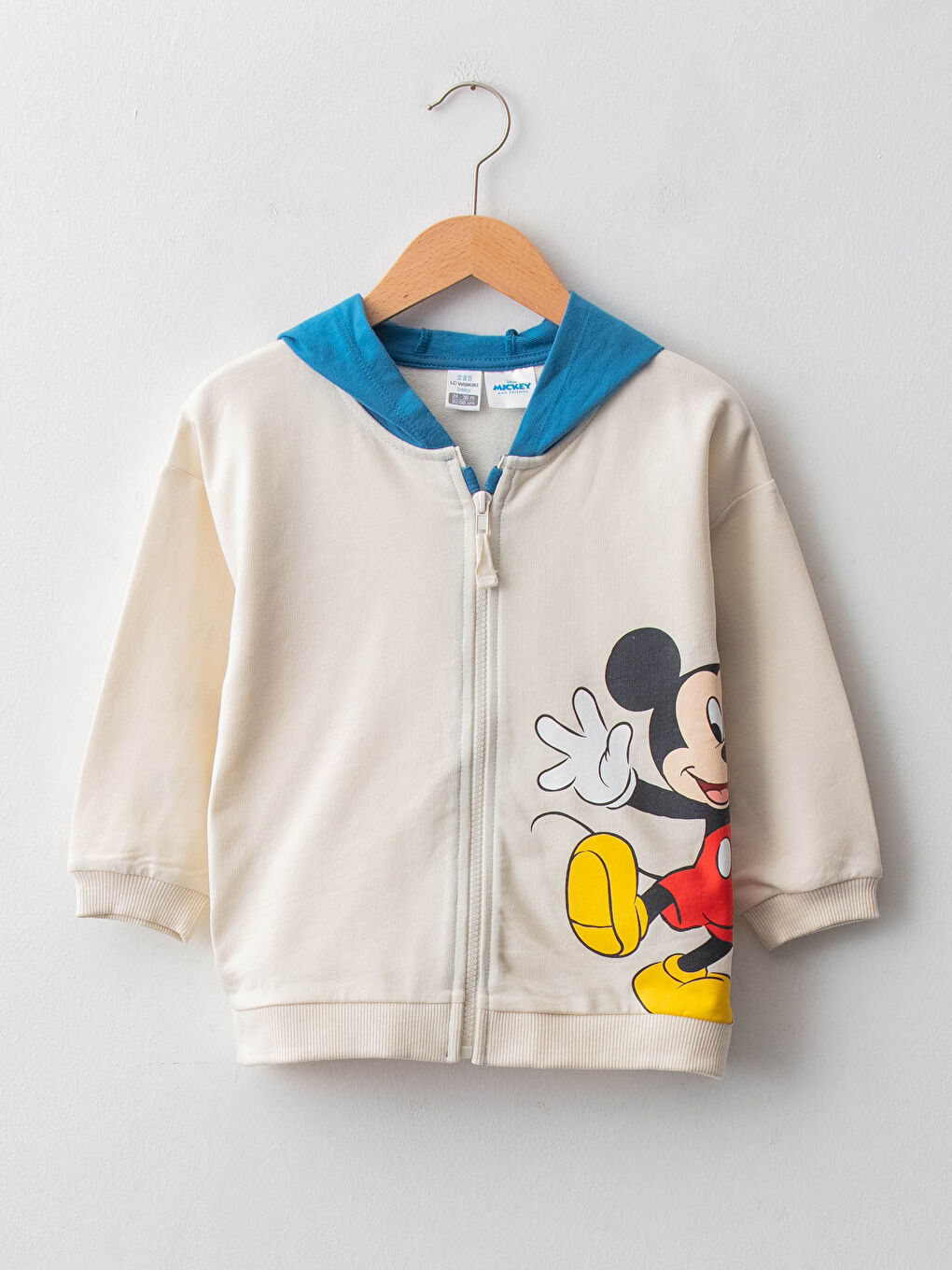 LCW baby Hooded Long Sleeve Mickey Mouse Printed Baby Boys' Zip-Up Sweatshirt -W1BV52Z1-QVK