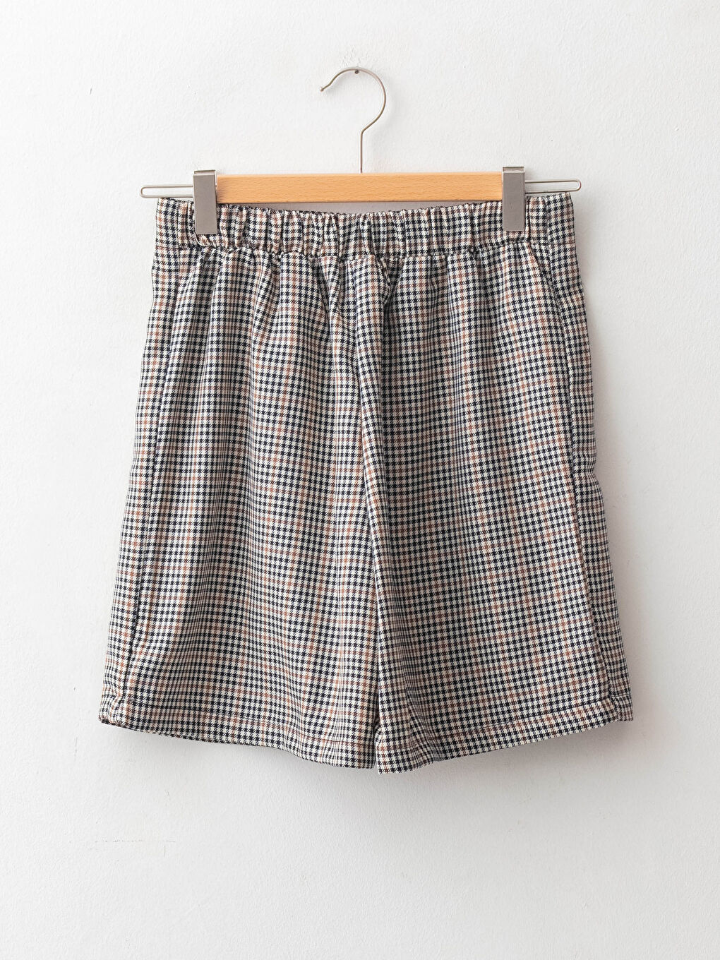Plaid Gabardine Girls Shorts-1
