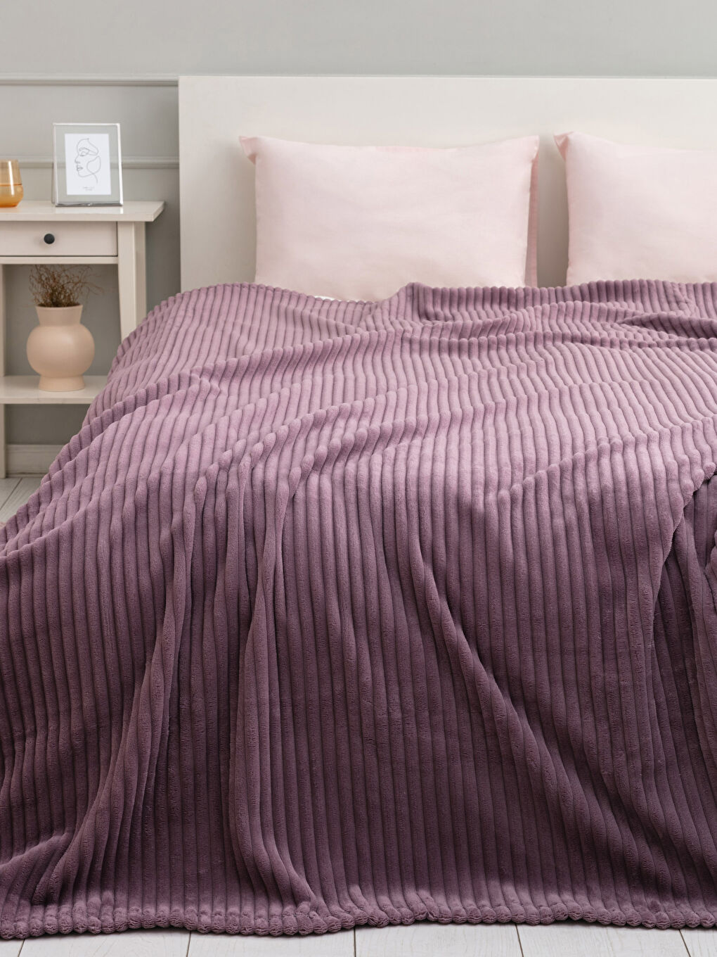 Mor Çift Kişilik Wellsoft Battaniye 200x220 cm