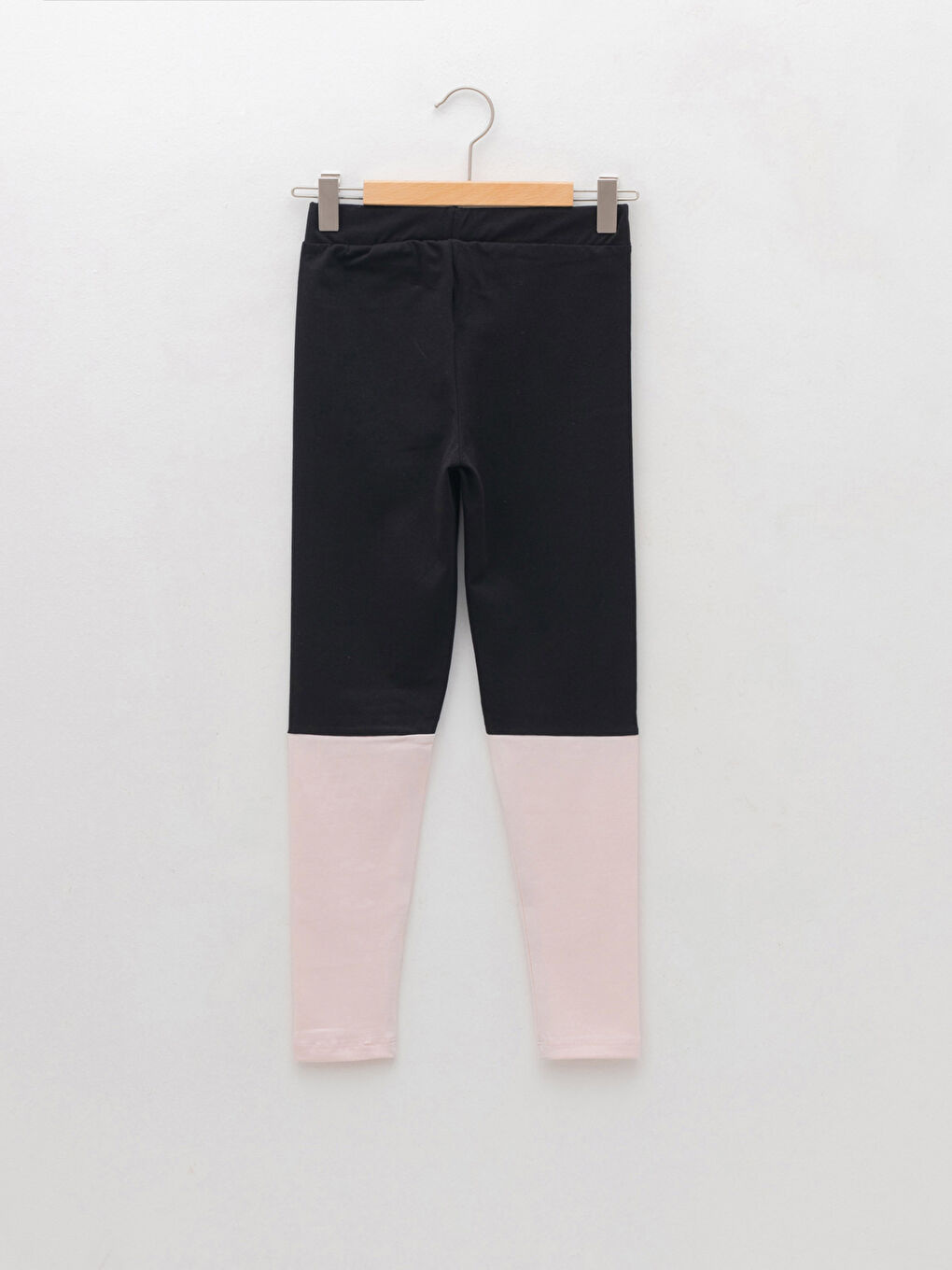 بنطلون ليجن طويل مطبوع بخصر مطاطي قطن للبنات-1