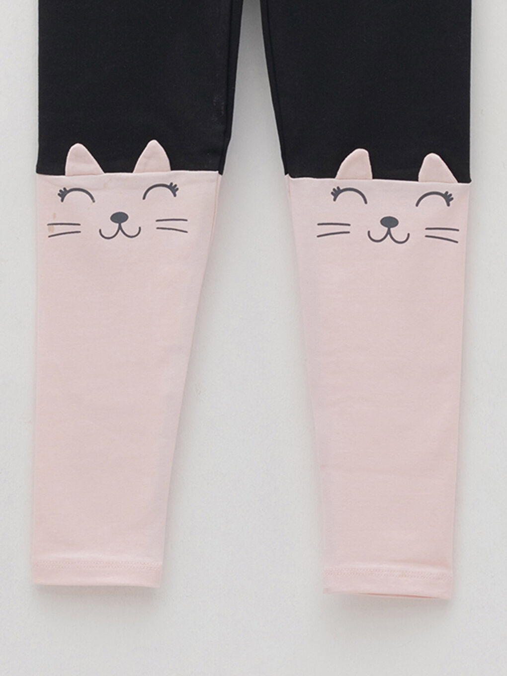 بنطلون ليجن طويل مطبوع بخصر مطاطي قطن للبنات-2