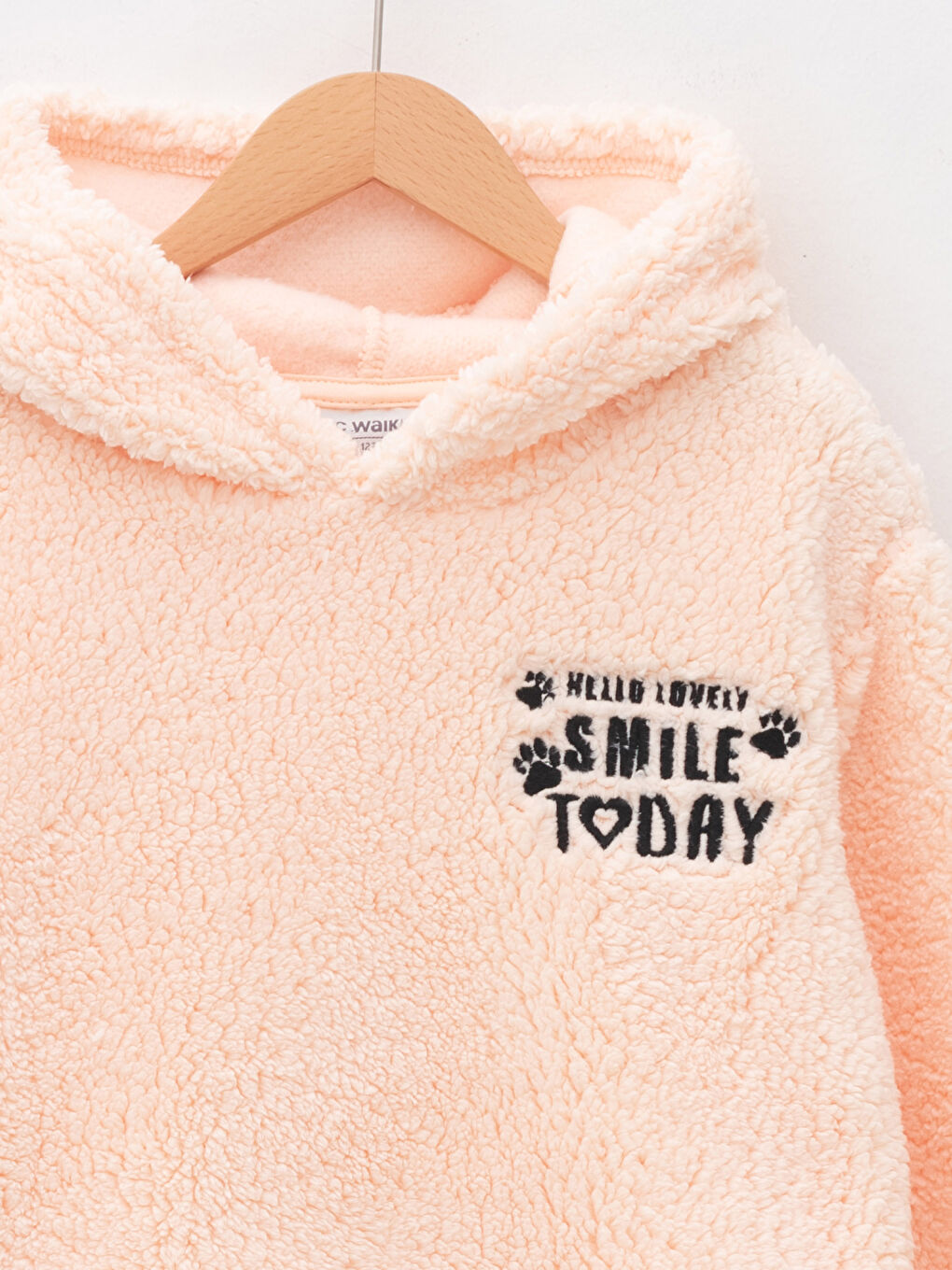 سويت شيرت بناتي بكابوش مطرز كم طويل قطيفة-2