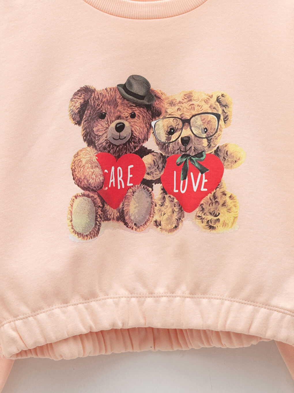 LCW Kids Crew Neck Teddy Bear Printed Girls' Sweatshirt -W1CD51Z4-FSP