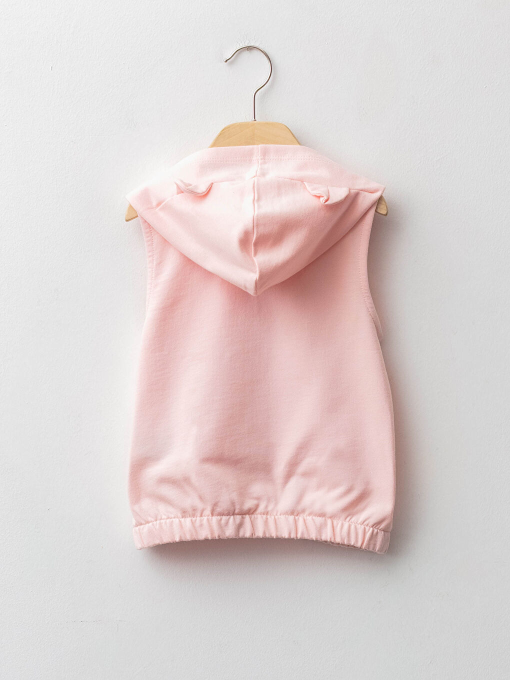 Hooded Basic Baby Girl Zippered Vest-1