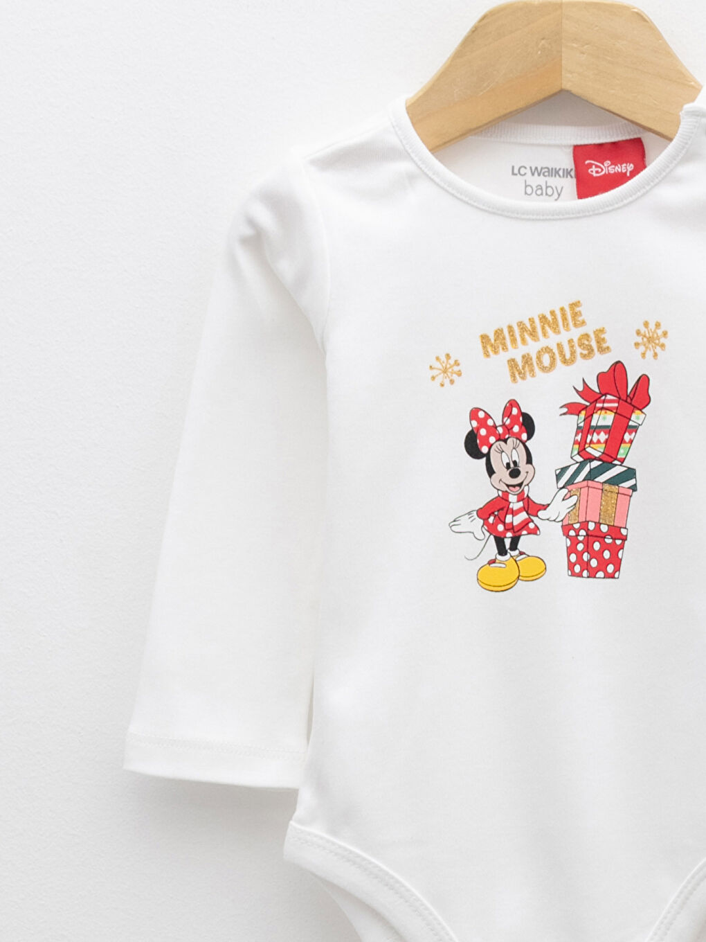 Круглый вырез с длинным рукавом новогодний комплект для малышки девочки из 3-х штук-2