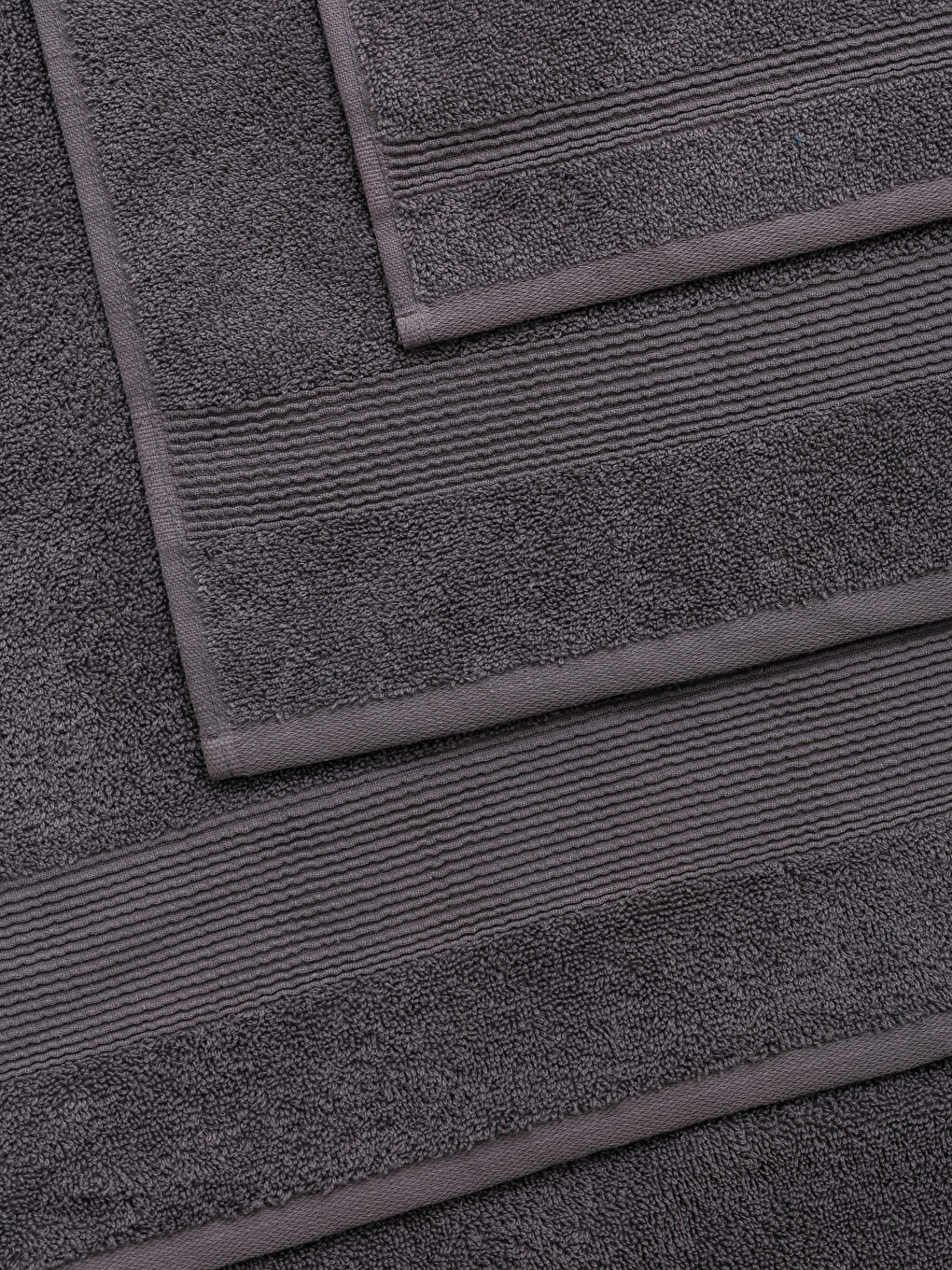 Antrasit Düz Bukle Banyo Havlusu 3'lü-2