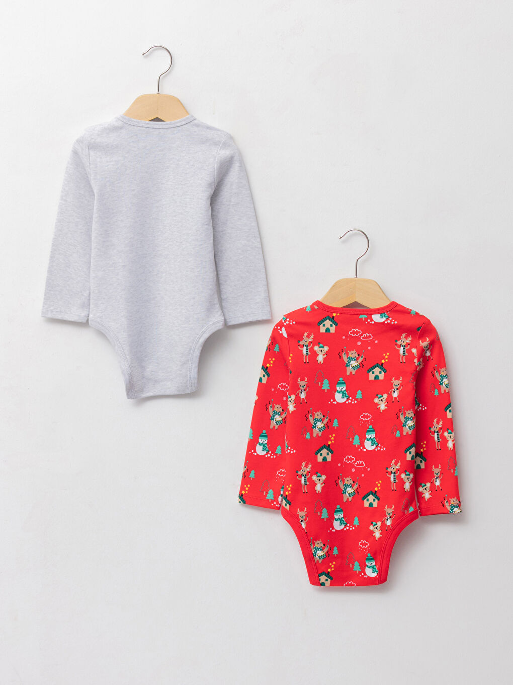 LCW baby Crew Neck Long Sleeve New Year Themed Baby Boy Body with Snap Crotch 2-Pack -W1CI37Z1-CX8