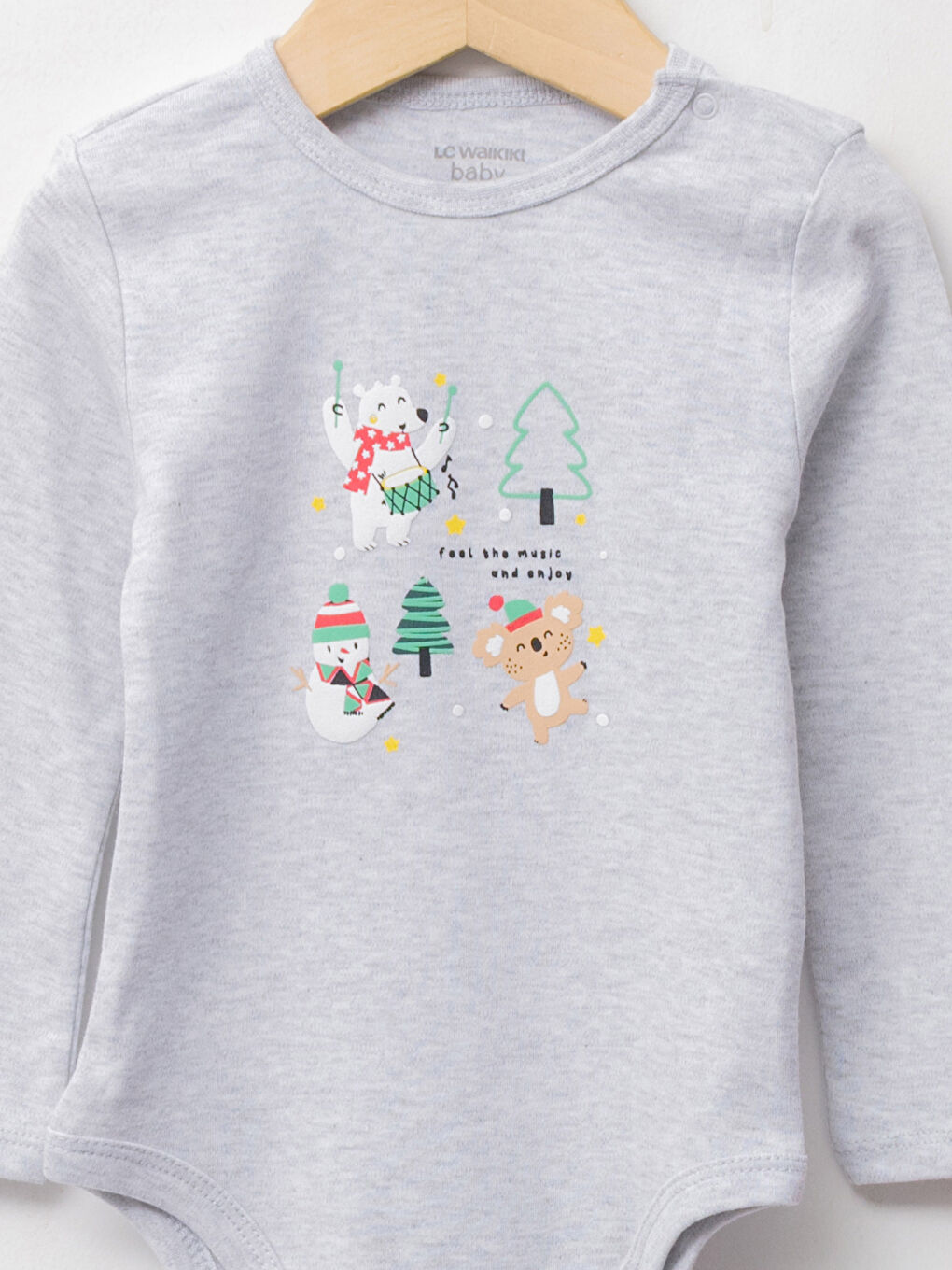 LCW baby Crew Neck Long Sleeve New Year Themed Baby Boy Body with Snap Crotch 2-Pack -W1CI37Z1-CX8