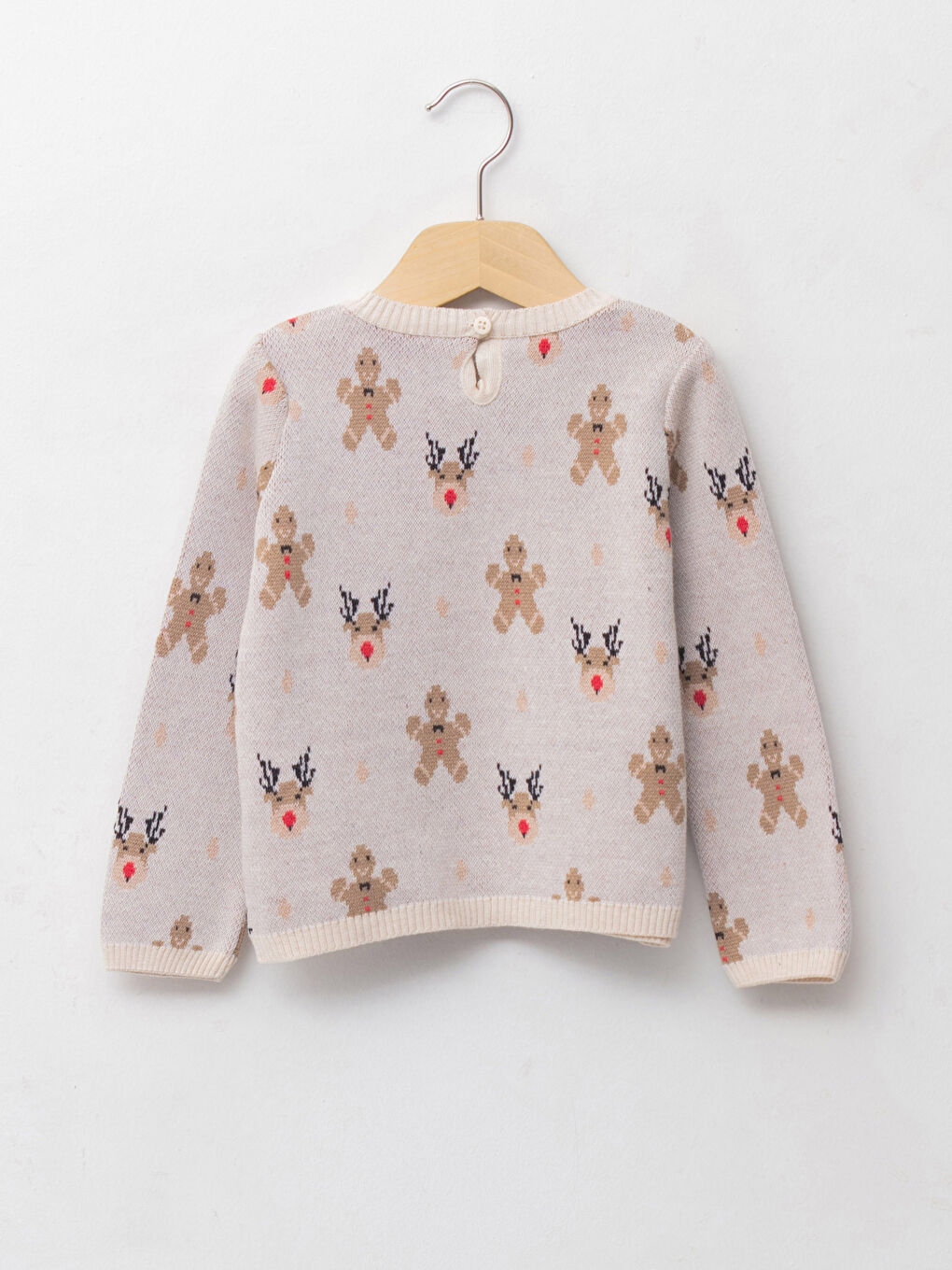 LCW baby Crew Neck Long Sleeve New Year Themed Baby Girl Tricot Sweater -W1CK18Z1-D2Y