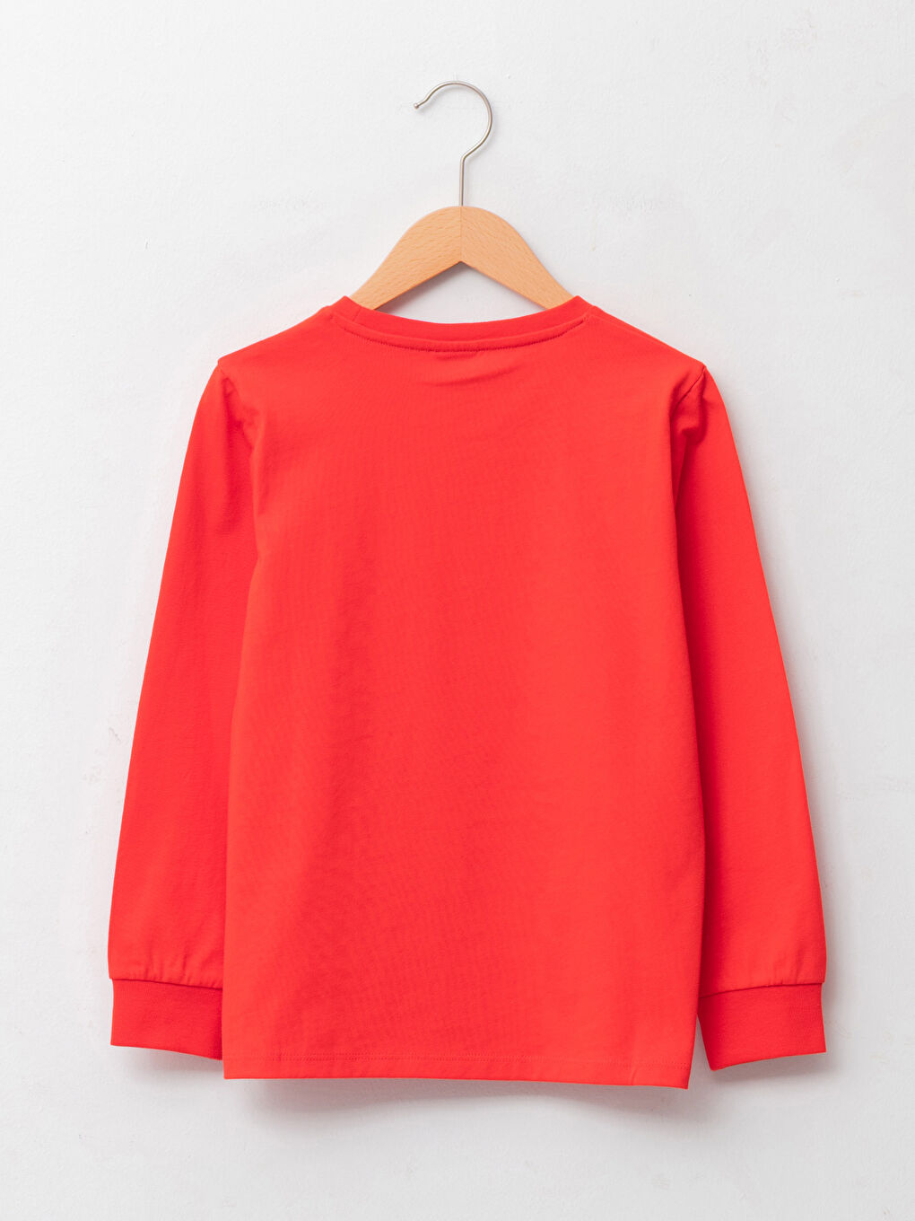 Crew Neck Printed Long Sleeve Cotton Boy T-shirt-1