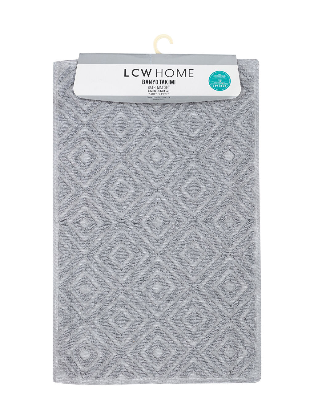 Gri Desenli Banyo Paspası 2'li-3