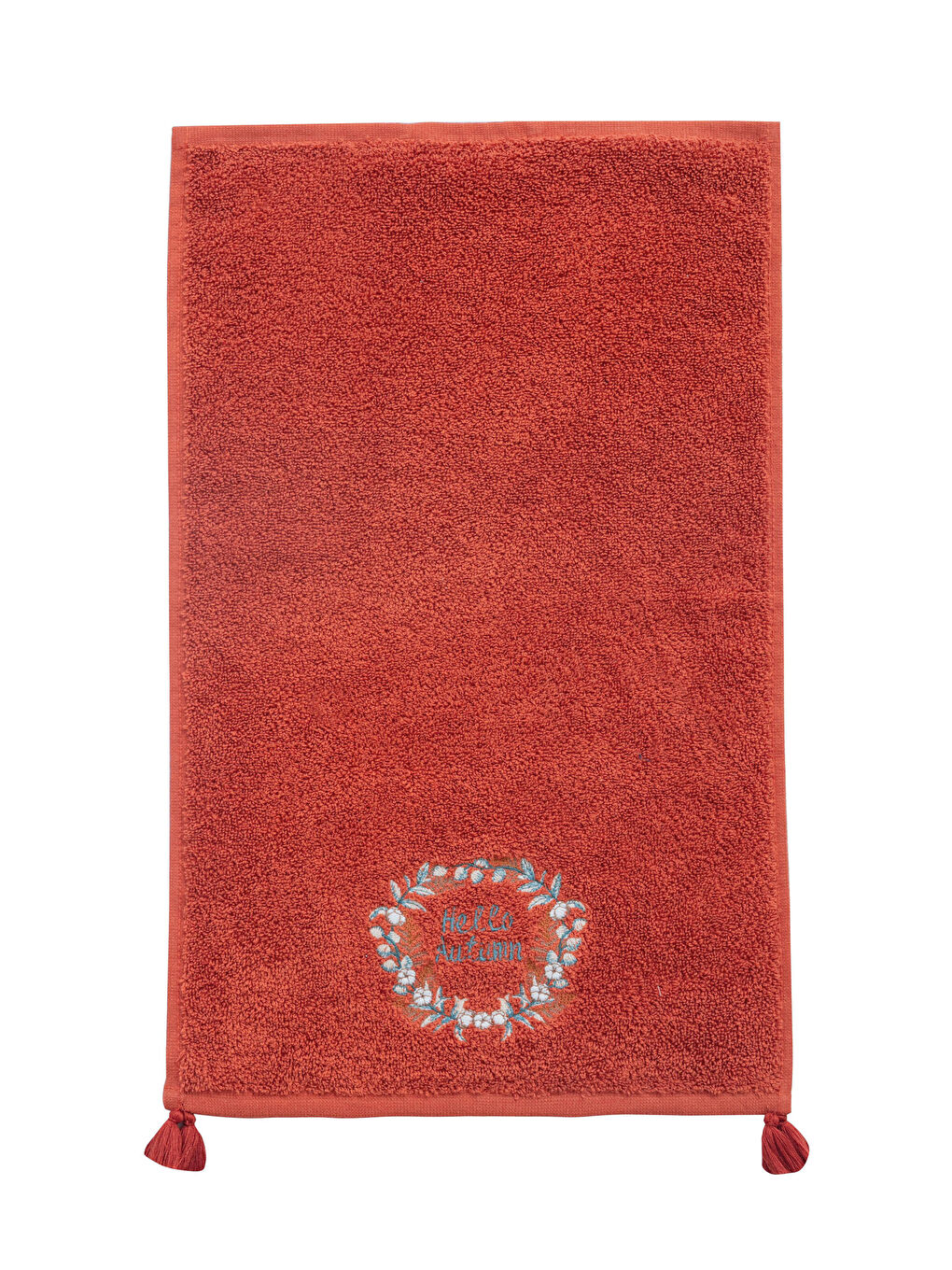 Кърпа за гости с бродирани детайли и помпони 30x50 см-2