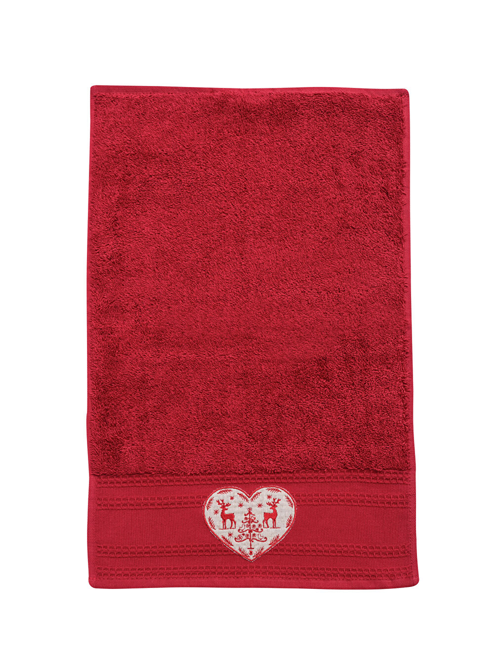 New Year Themed Embroidery Detailed Boucle Hand Towel 30x50 Cm-3