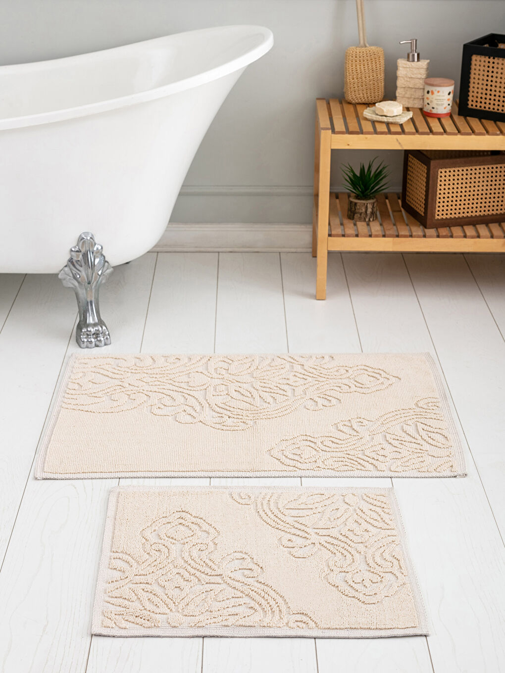 سجادة حمام قطن مطبوع - مجموعتين