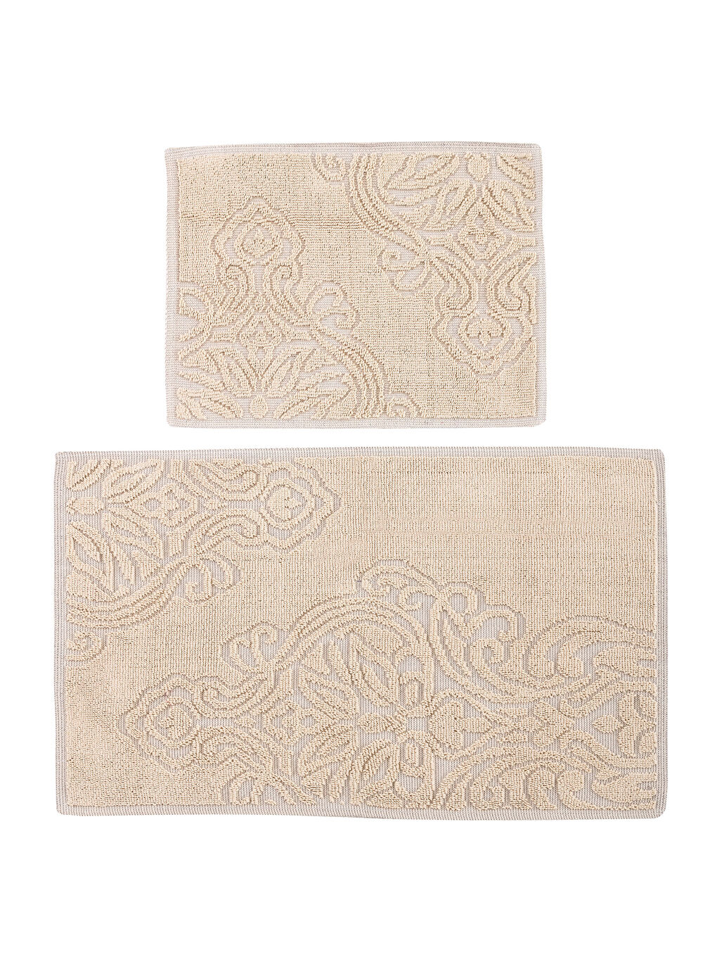 سجادة حمام قطن مطبوع - مجموعتين-3