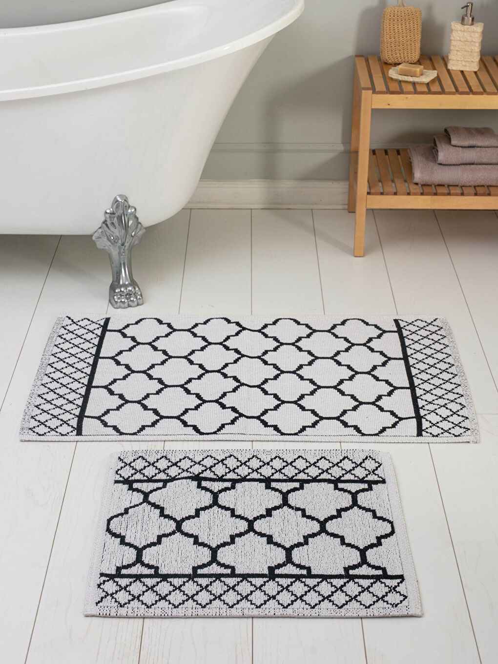 سجادة حمام قطن مطبوع قطعتين