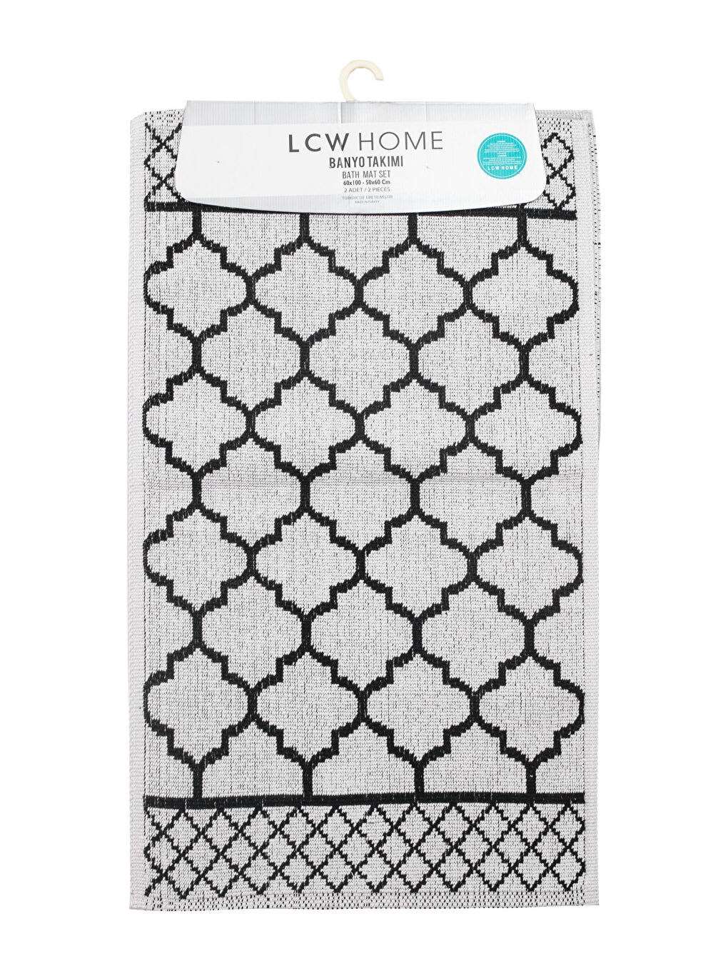 سجادة حمام قطن مطبوع قطعتين-3