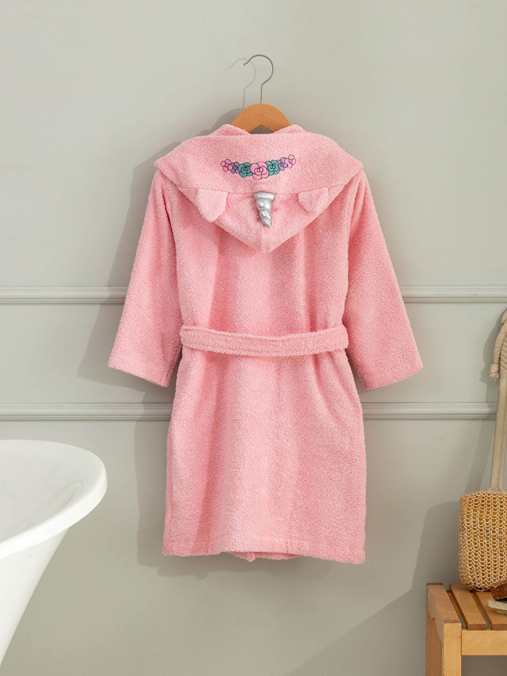 برنص حمام للأطفال بلول مرخص بكابوش للبنات-1