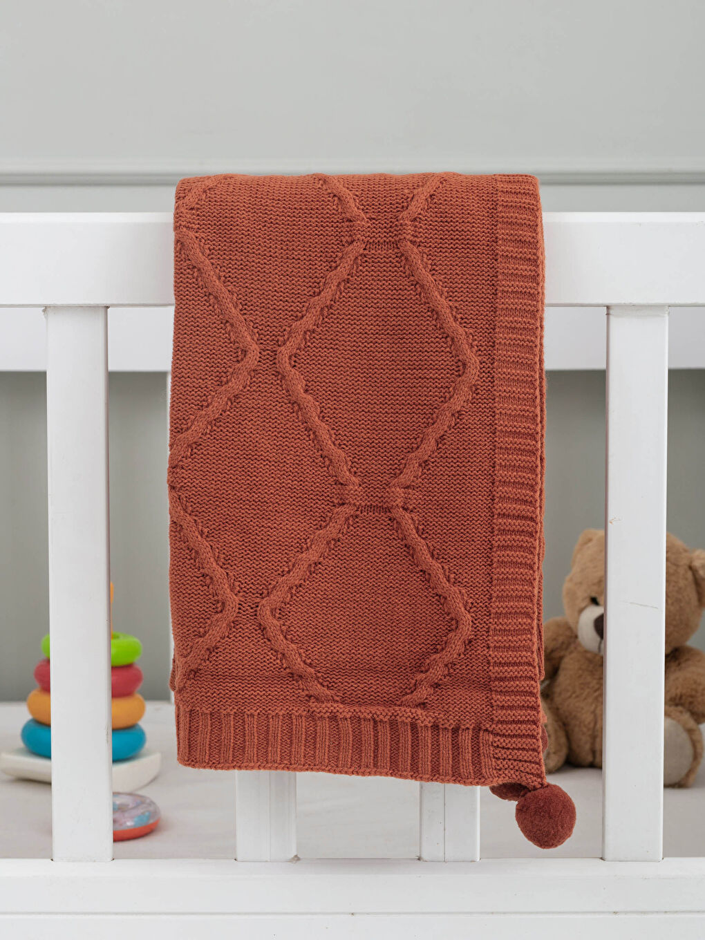 LCW HOME Single Pompom Detailed Tricot Blanket 100x150 Cm -W1CN26Z8-DXY