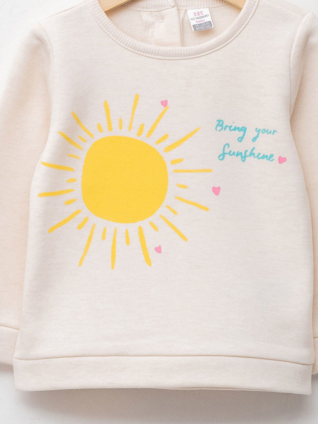 Crew Neck Long Sleeve Printed Baby Girls' Sweatshirt-2