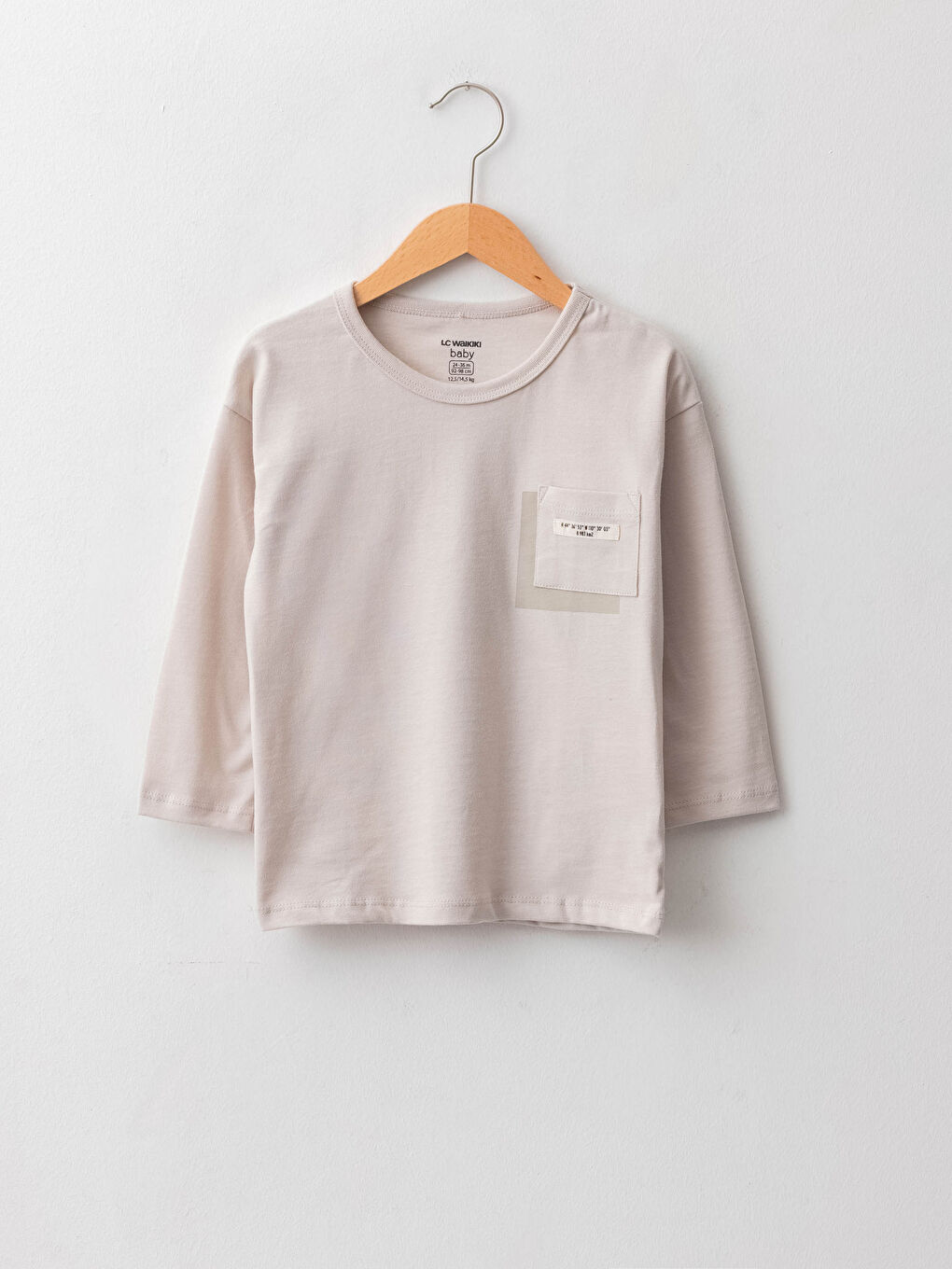 LCW baby Crew Neck Long Sleeve Printed Cotton Baby Boy T-shirt -W1CN51Z1-G5M