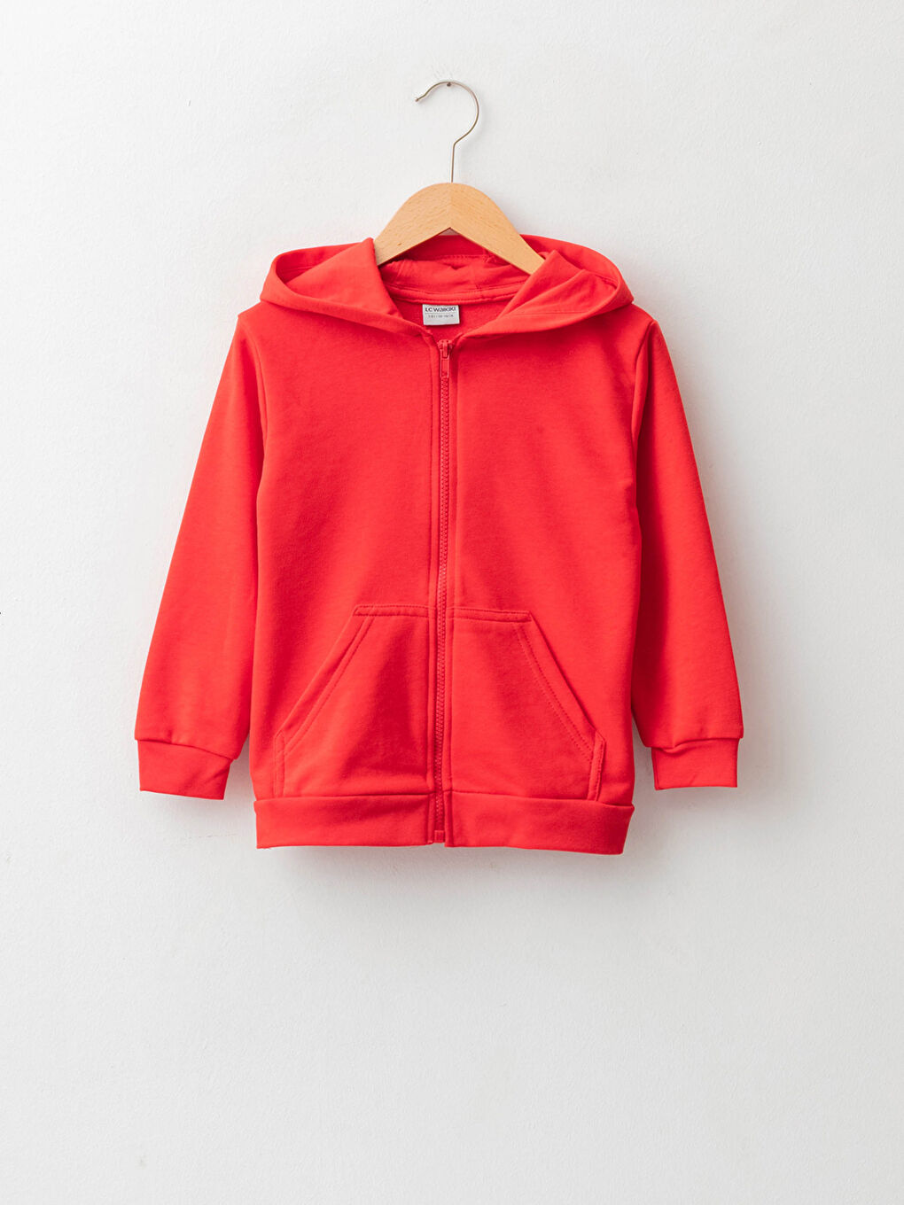 Kapüşonlu Uzun Kollu Basic Erkek Çocuk Fermuarlı Sweatshirt