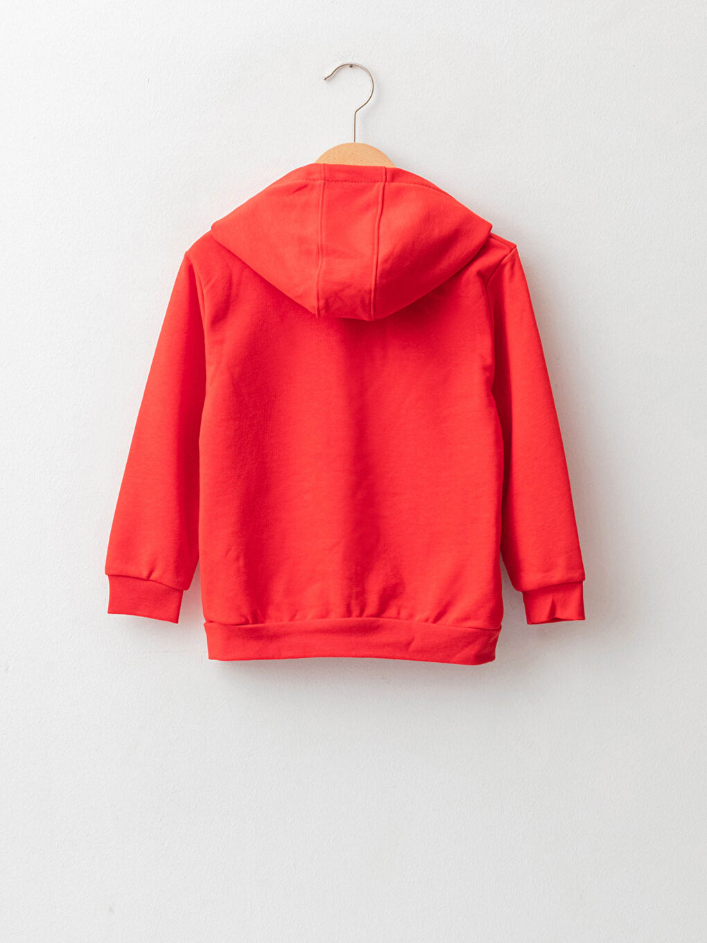 Kapüşonlu Uzun Kollu Basic Erkek Çocuk Fermuarlı Sweatshirt-1