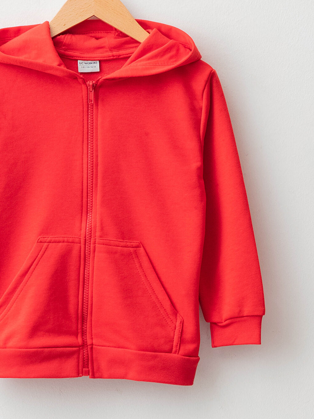 Kapüşonlu Uzun Kollu Basic Erkek Çocuk Fermuarlı Sweatshirt-2