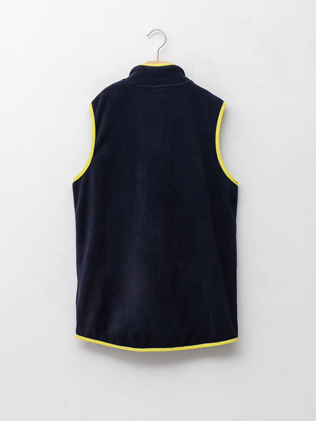 Stand Up Collar Embroidery Detailed Fleece Boys Zippered Vest-1