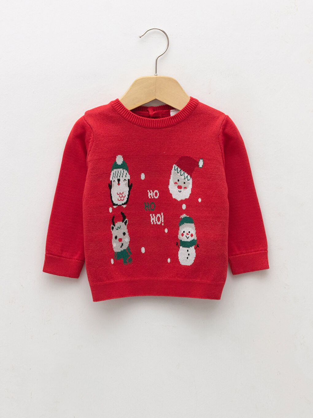 LCW baby Crew Neck Long Sleeve Christmas Themed Baby Boys' Sweater -W1CN80Z1-HC3