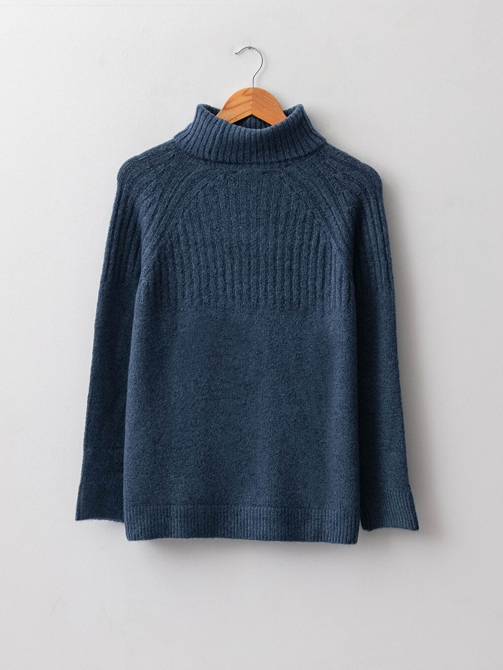 Свитер из трикотажа с длинным рукавом и водолазкой для женщин, однотонный-6