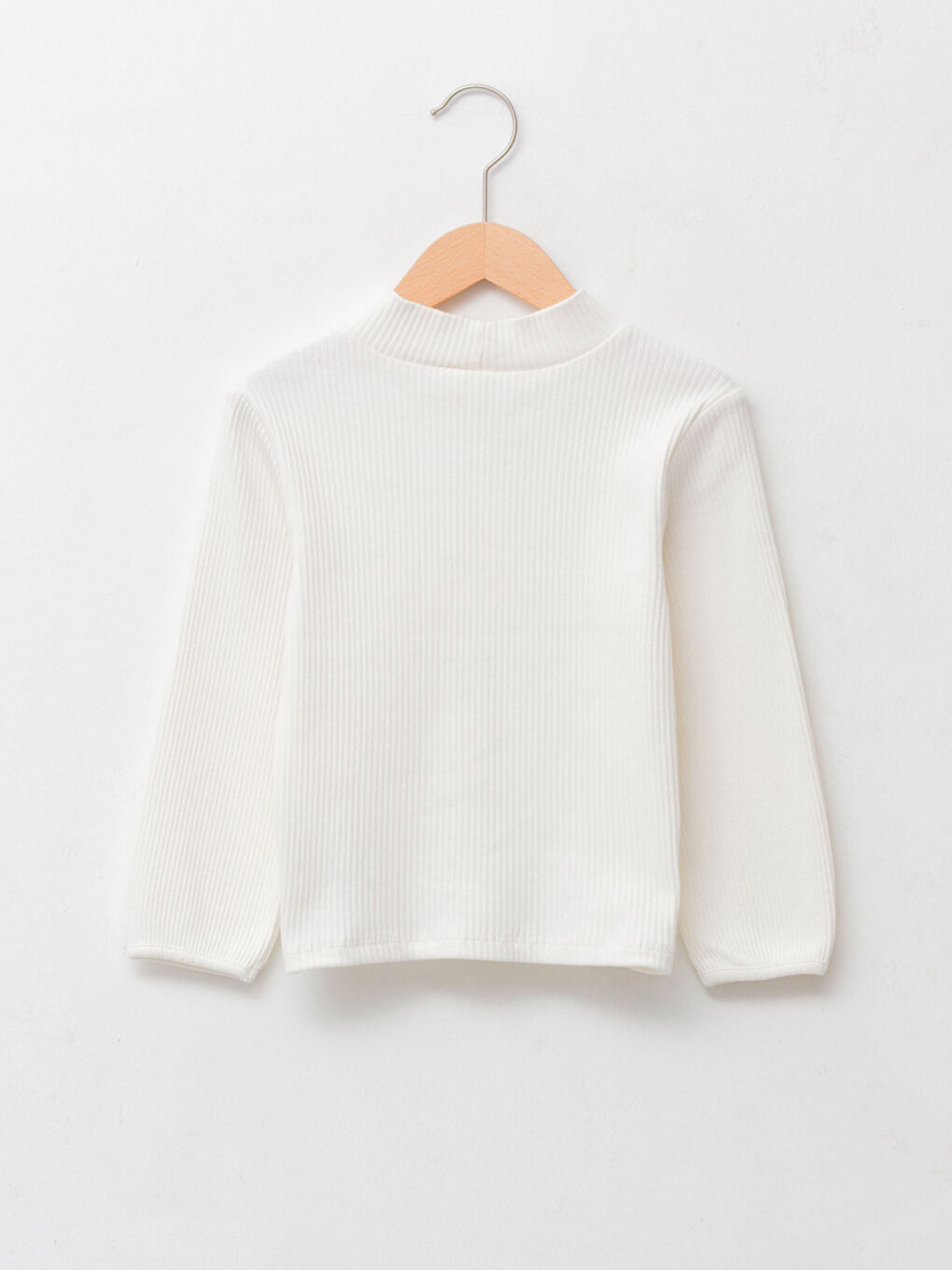 Half Turtleneck Long Sleeve Basic Baby Girl T-shirt-3