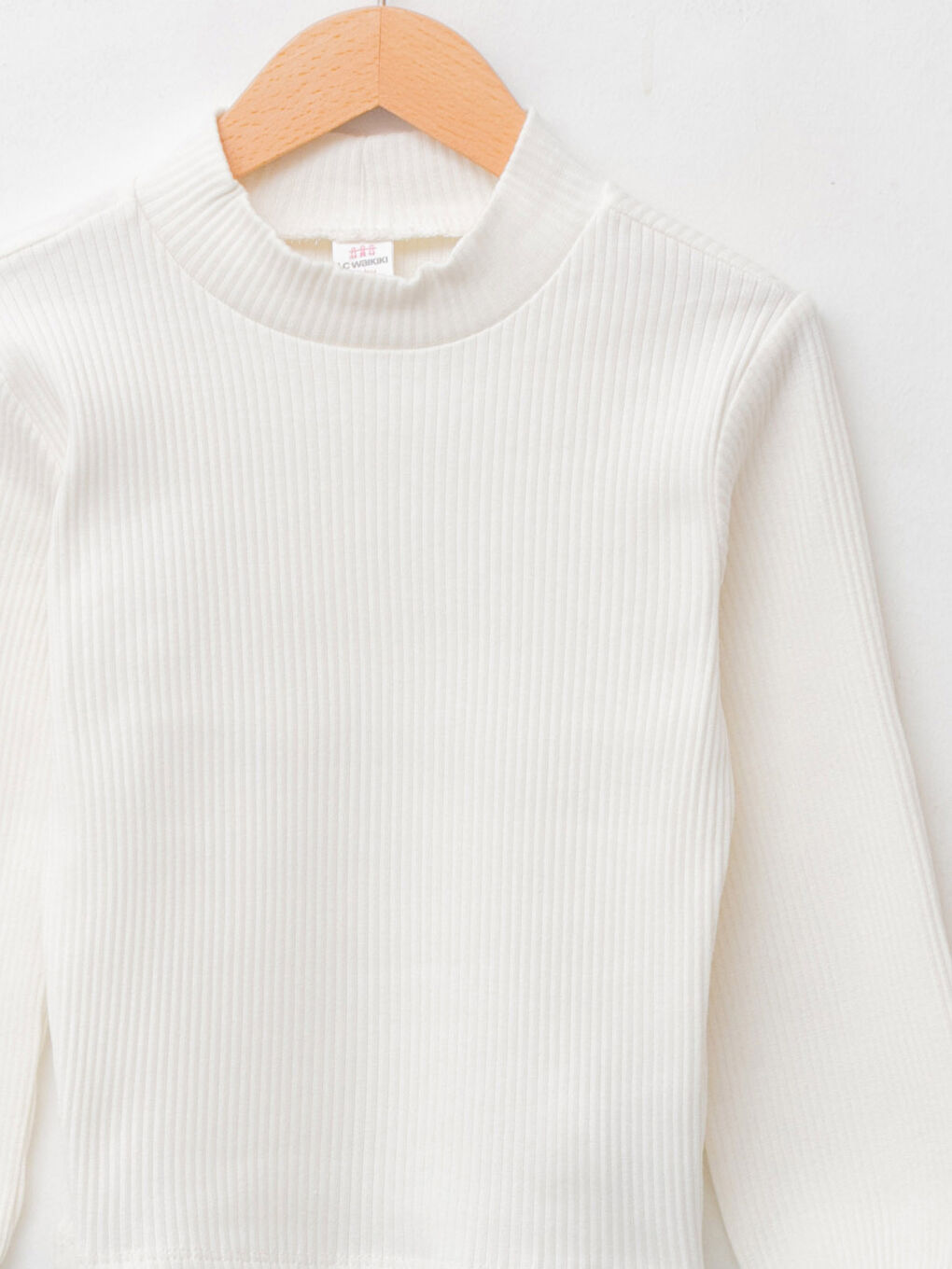 Half Turtleneck Long Sleeve Basic Baby Girl T-shirt-5